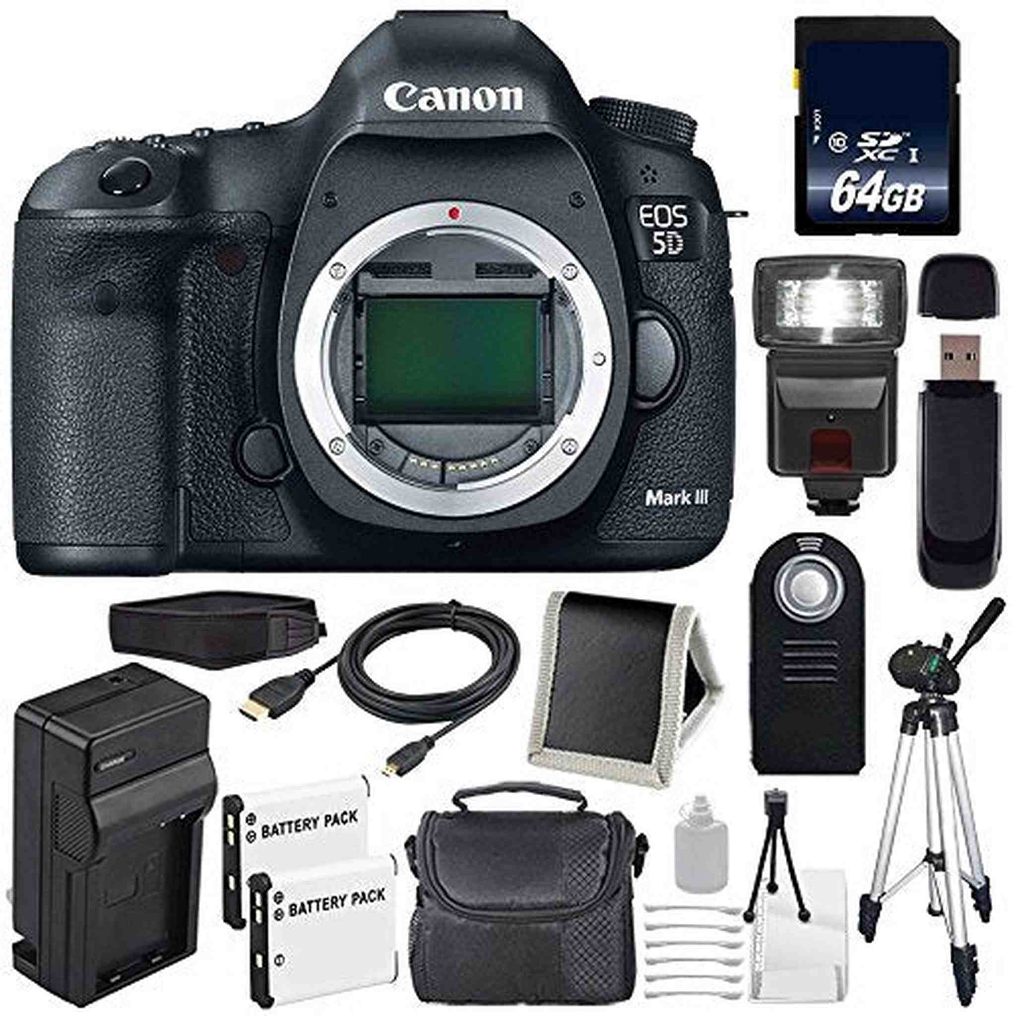 Canon EOD 5D III Digital Camera International Model + LP-E6 Battery + 64GB Memory Card Ultimate Bundle Canon