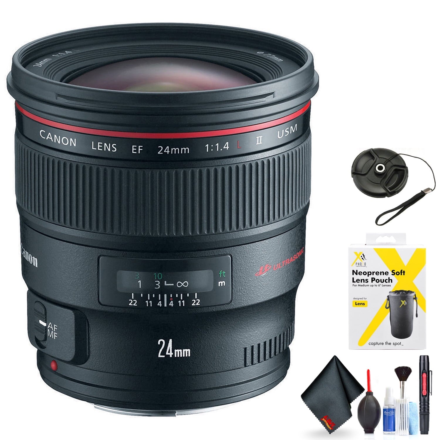 Canon EF 24mm f/1.4L II USM Lens for Canon EF Mount + Accessories International Model with 2 Year Warranty Canon