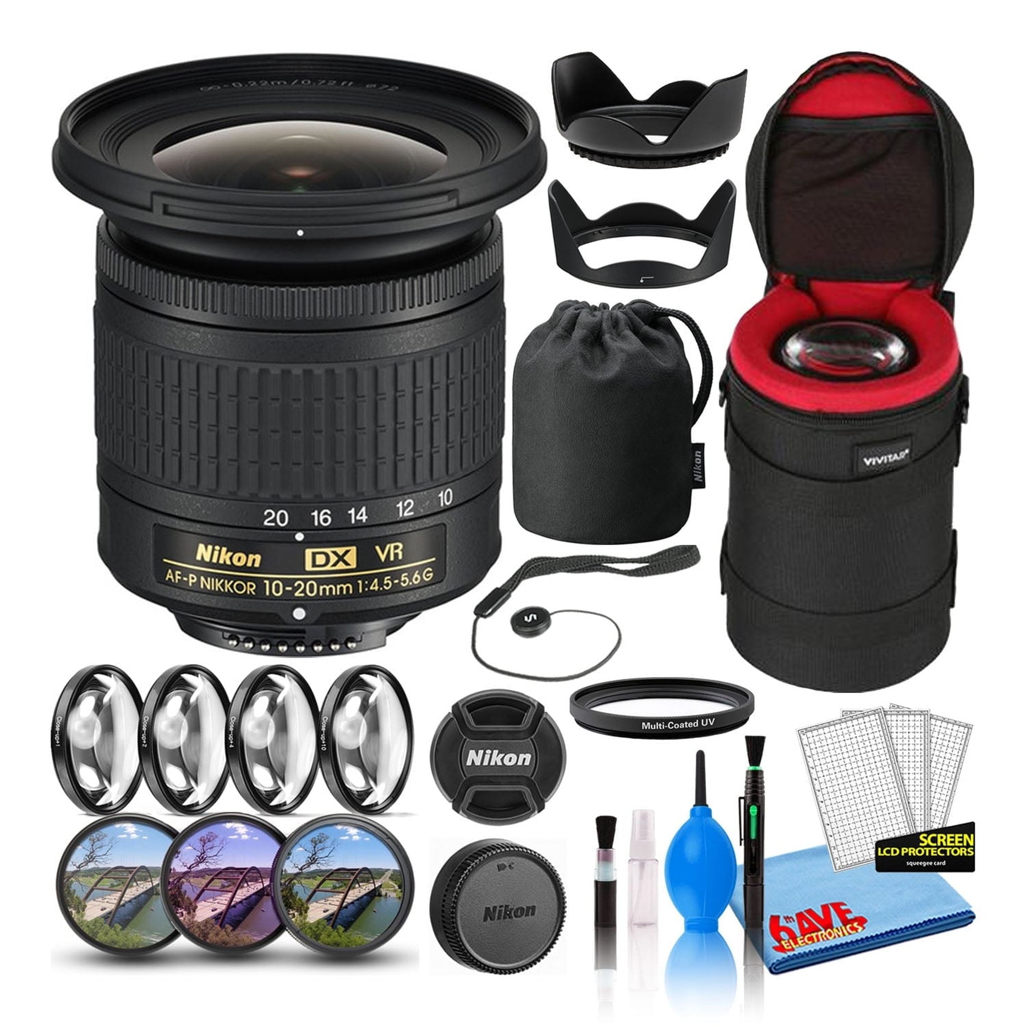 Nikon AF-P DX 10-20mm f/4.5-5.6G VR Lens 20067 Intl Model Bundle Nikon