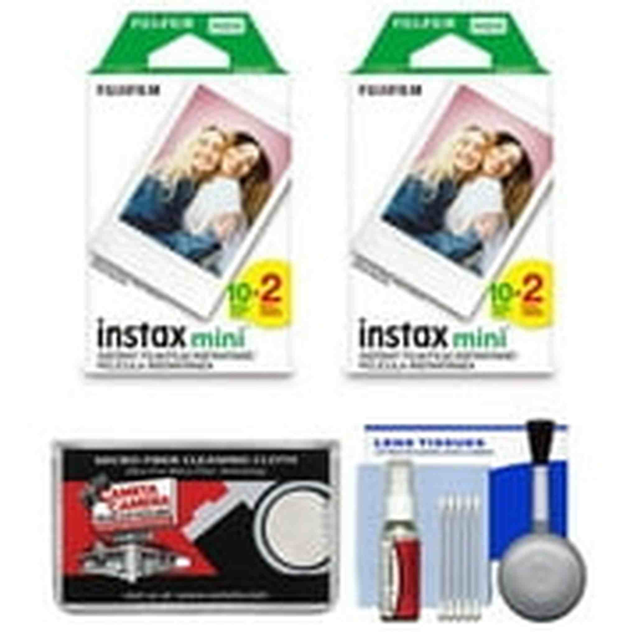 Essentials Bundle for Fujifilm Instax Mini Film Camera with 40 Films + More Fujifilm