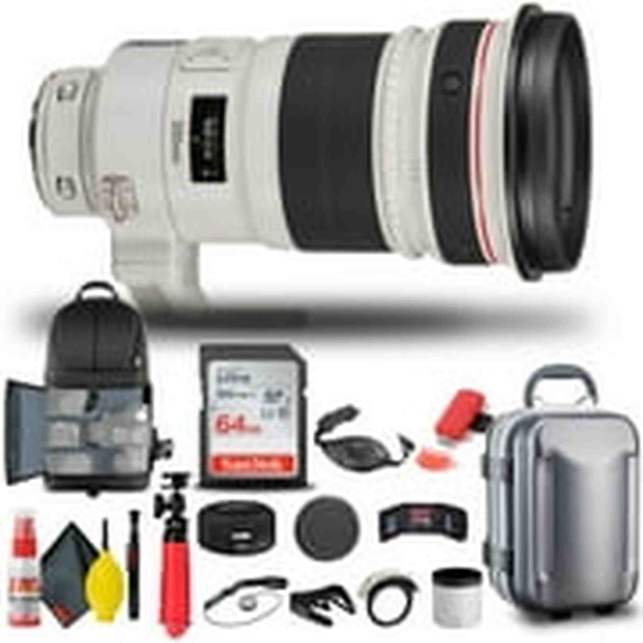 Canon EF 300mm f/2.8L IS II USM Lens 4411B002 + BackPack + 64GB Card + More Canon