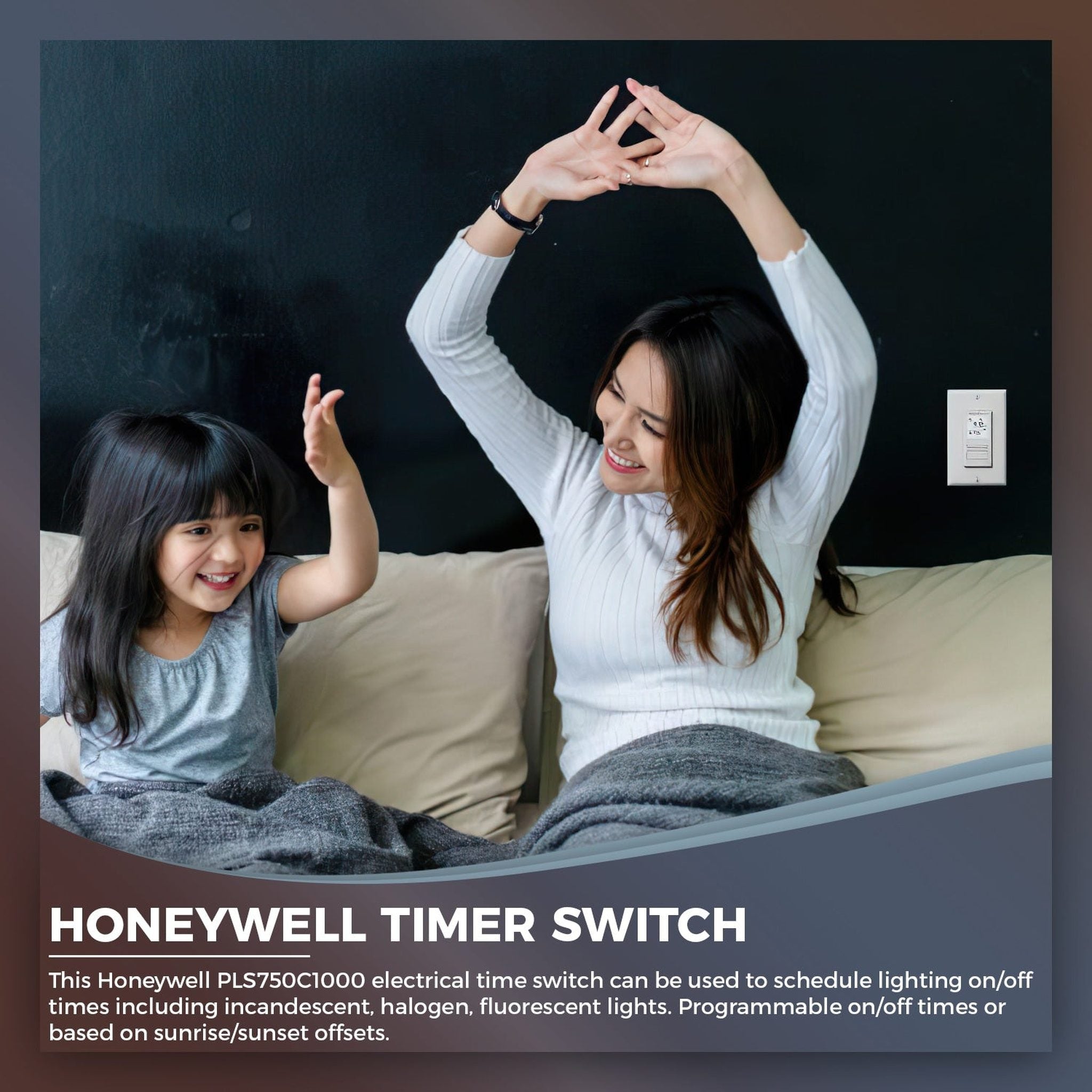 Honeywell PLS750C1000 Timer Switch with Sunrise Sunset Single or 3 Way Honeywell