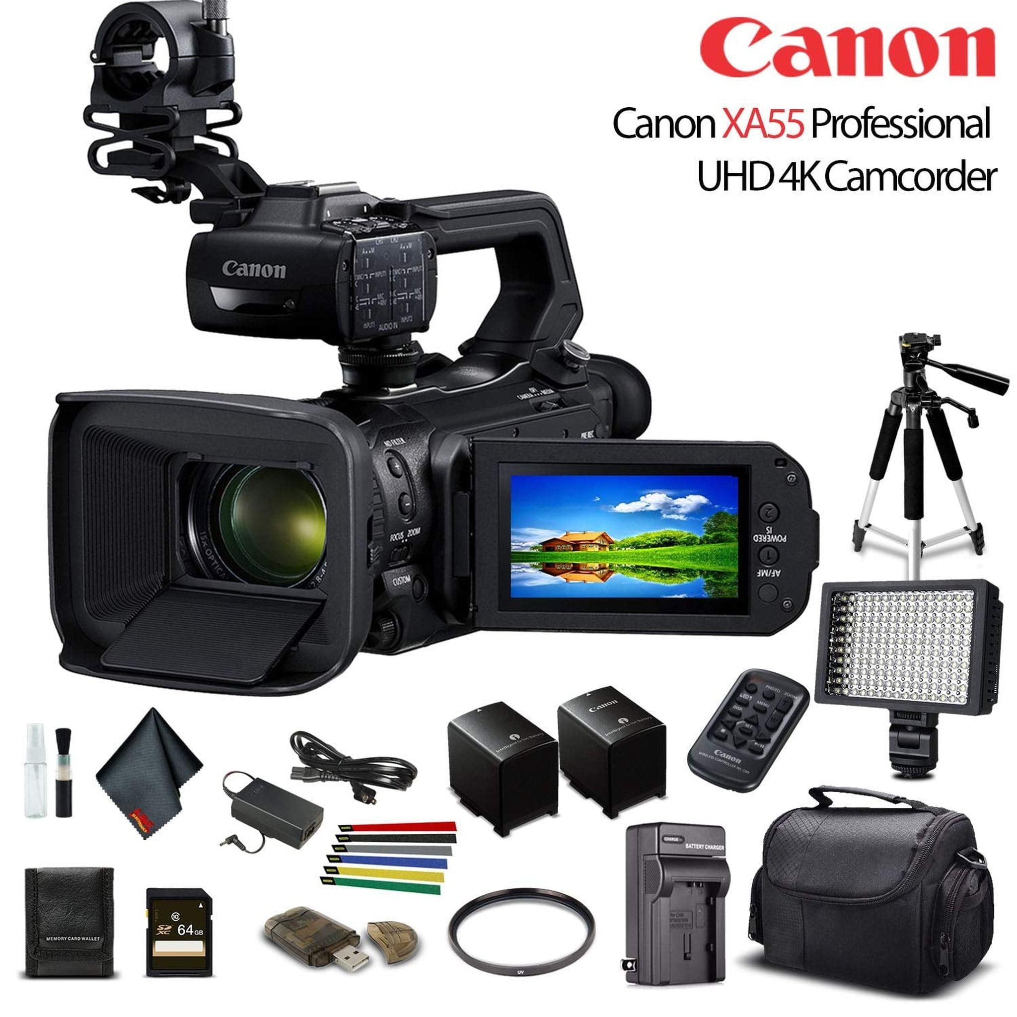 Canon XA55 Professional UHD 4K Camcorder W/ Extra Battery - Starter Bundle Canon