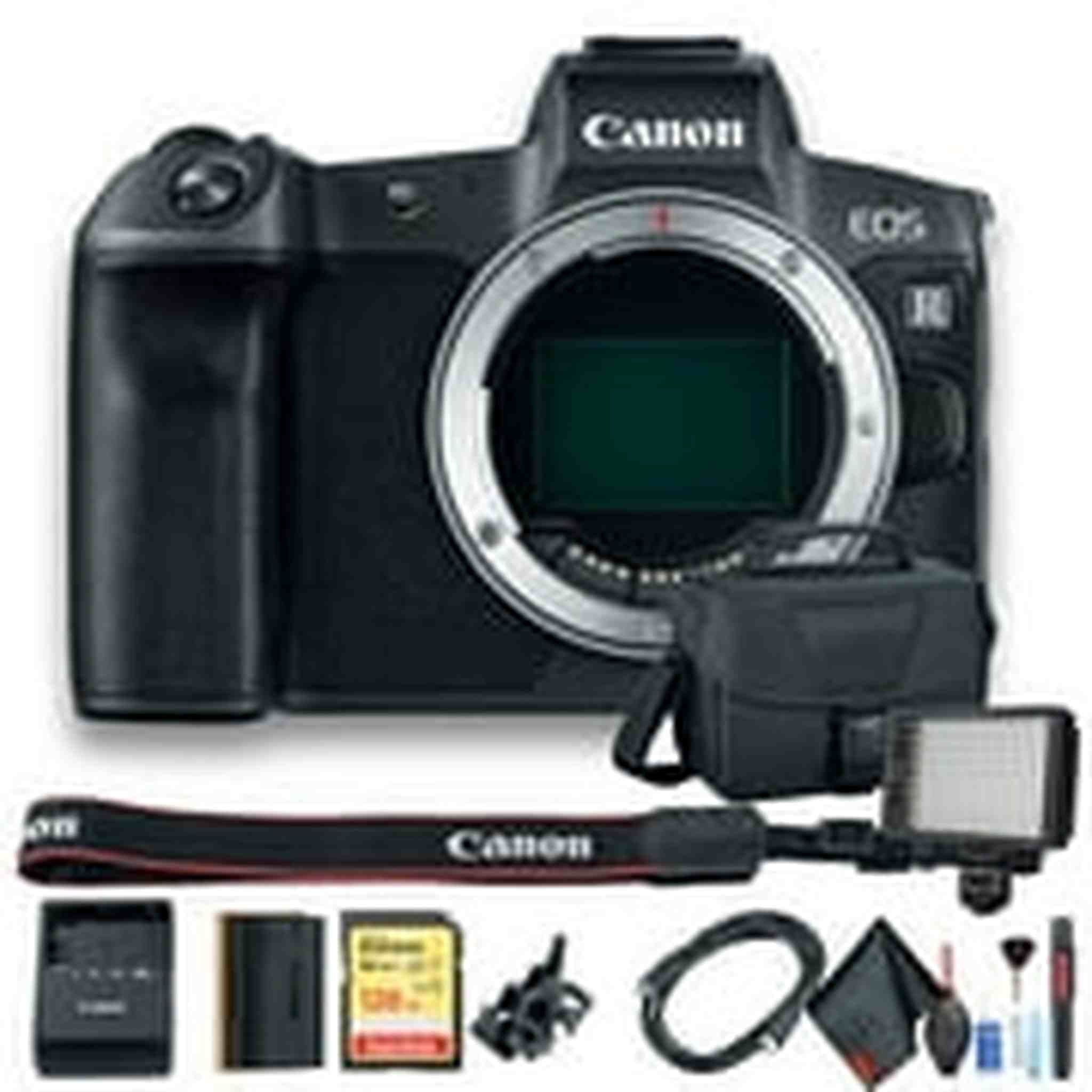 Canon EOS R Mirrorless Digital Camera International Model 3075C002 W/Bag, 128 GB Memory Card, LED Light Bundle Canon