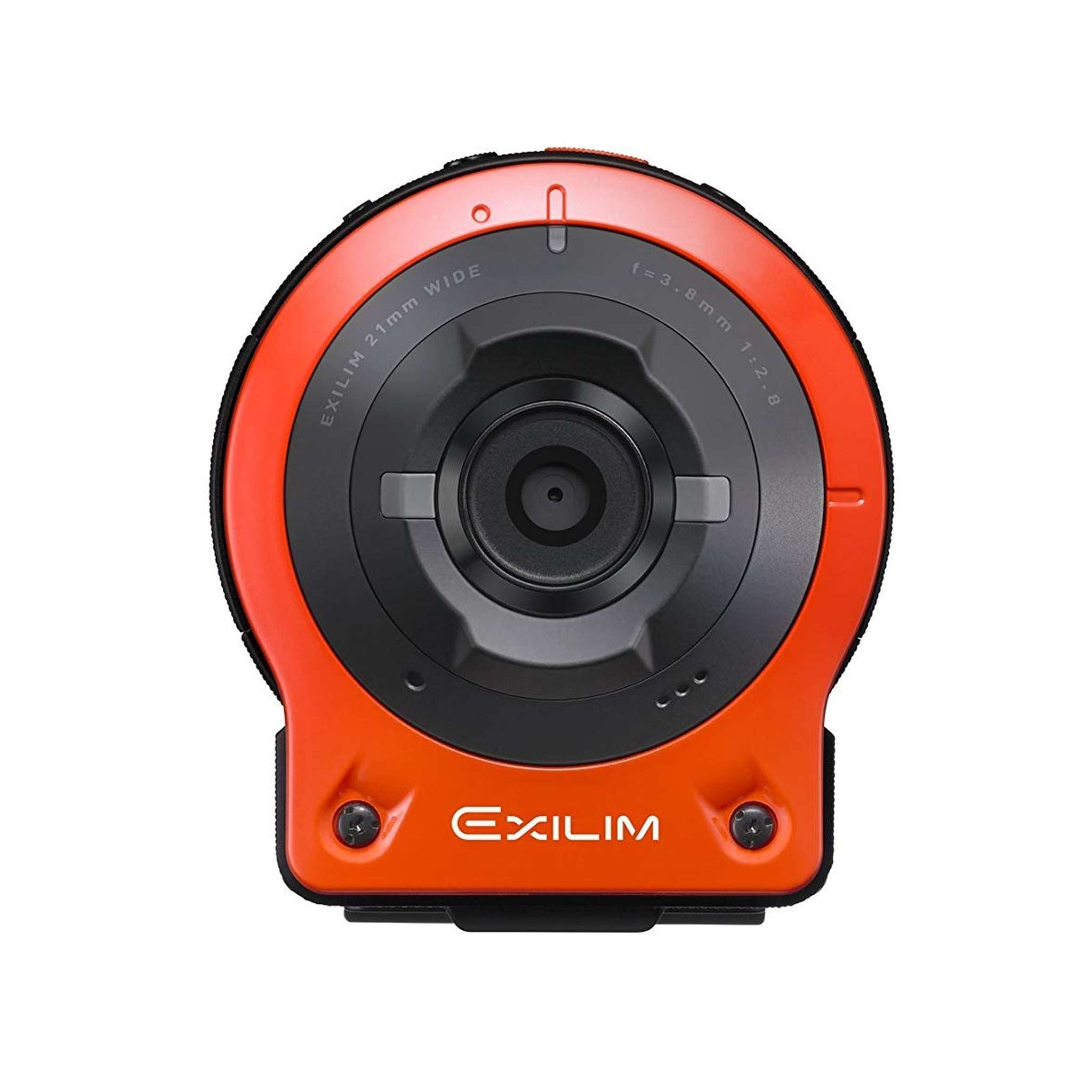 CASIO EX-FR10 EXILIM Digital Action Camera 14.1 MP - Orange - 64GB MicroSD - Case - Cleaning Kit - Tripod - Monopod 70