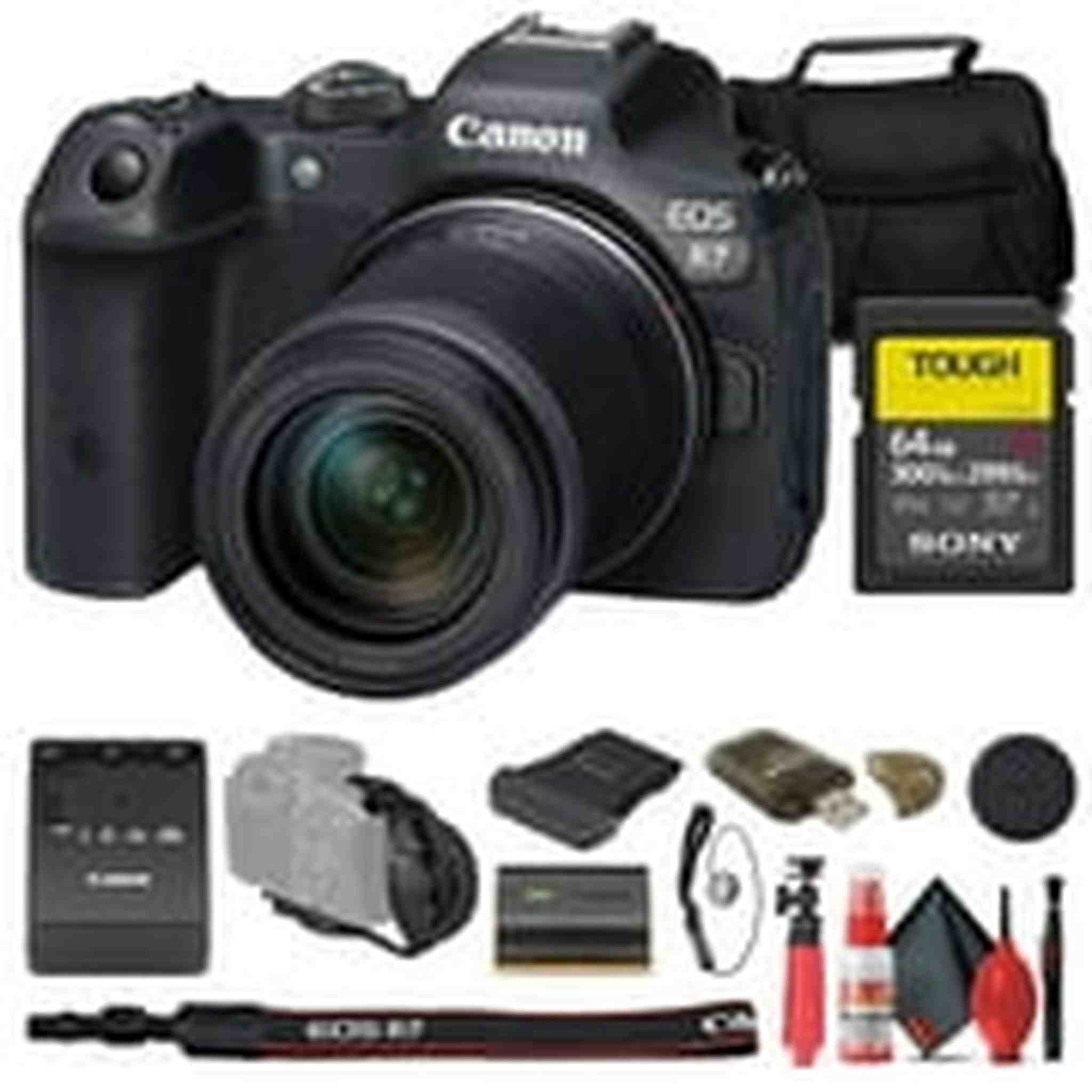 Canon EOS R7 Mirrorless Camera W/ 18-150mm Lens + Sony 64GB TOUGH SD Card + Bag Canon