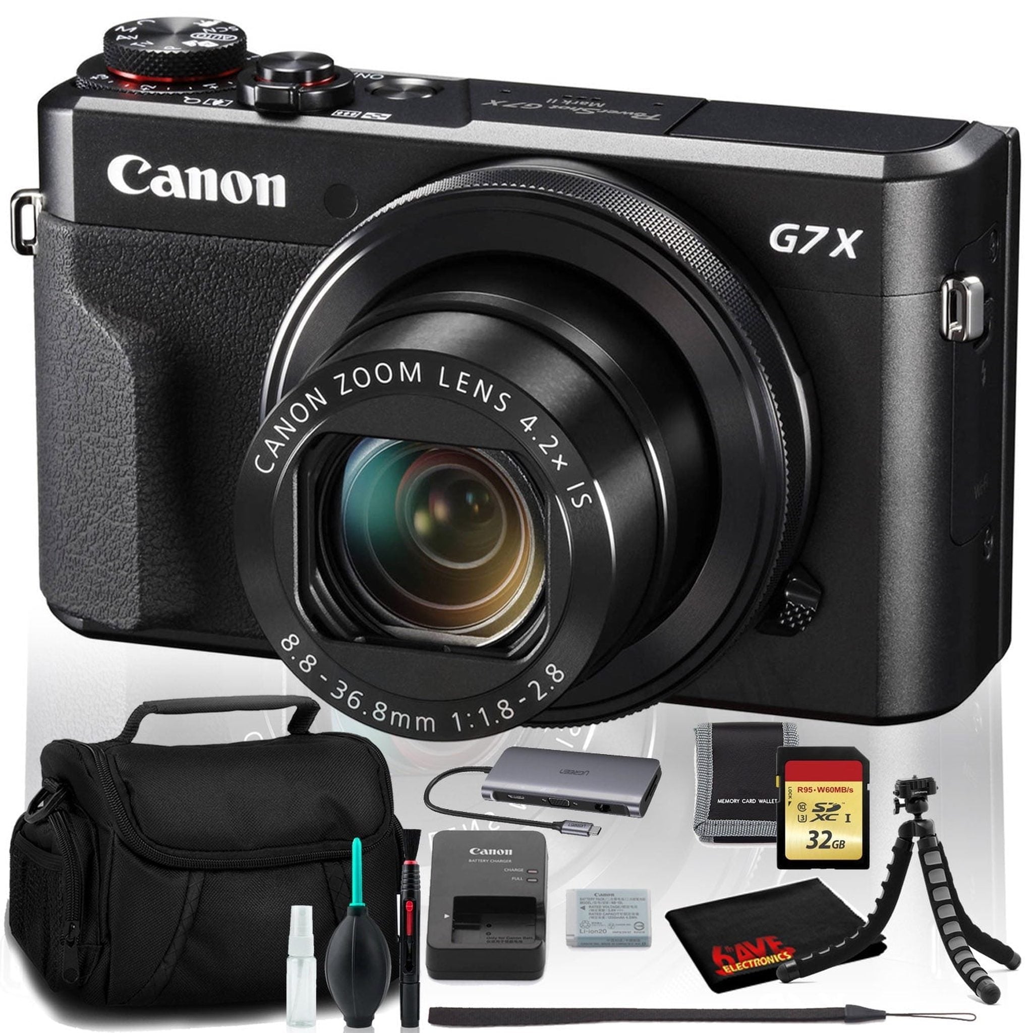 Canon PowerShot G7 X Mark II Digital Camera Intl Model with 32GB Memory Kit Canon