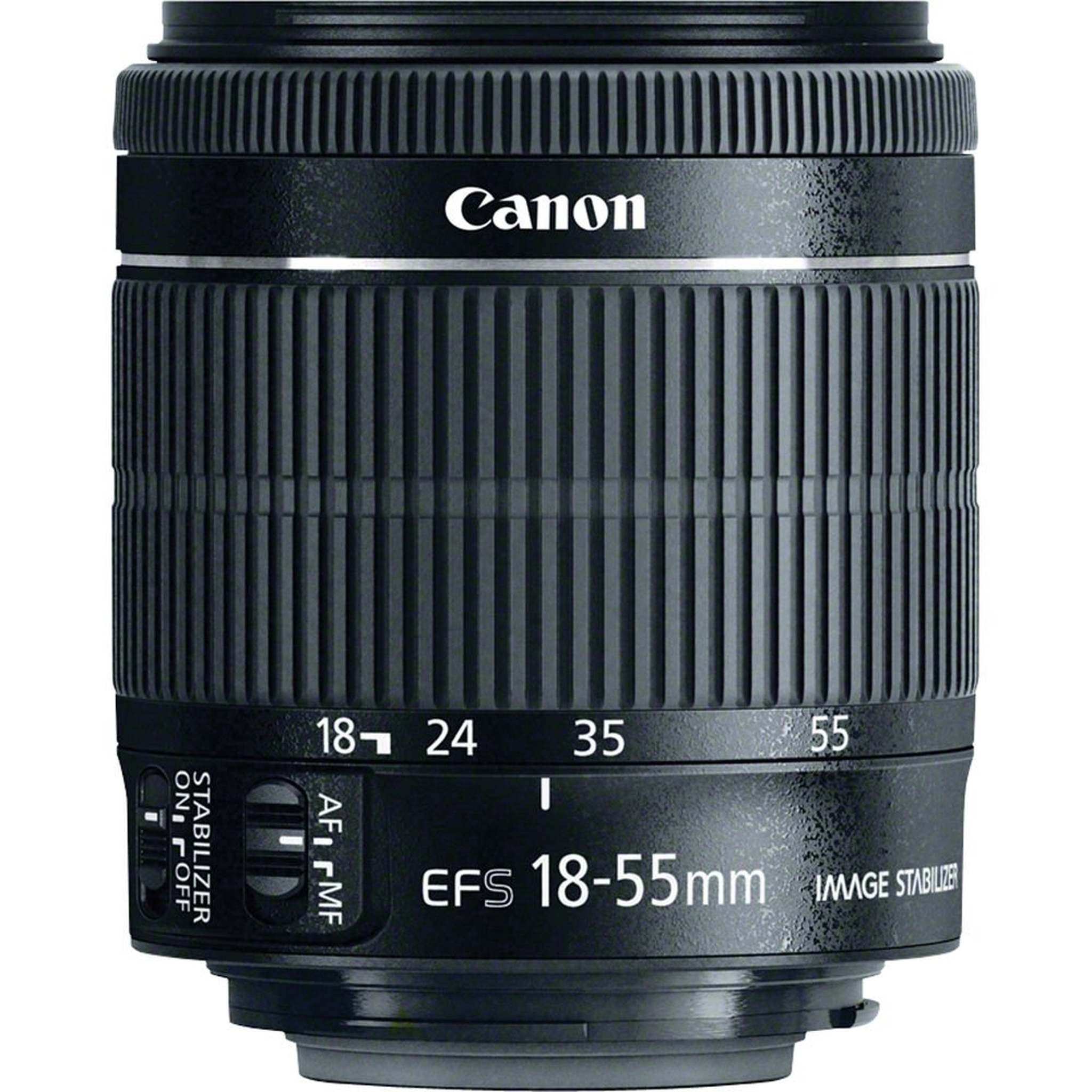 Canon EF-S 18-55mm f/3.5-5.6 IS STM Lens 8114B002 + 58mm 3 Piece Filter Kit + Deluxe Lens Pouch + 58mm 2x Telephoto Lens Bundle Canon