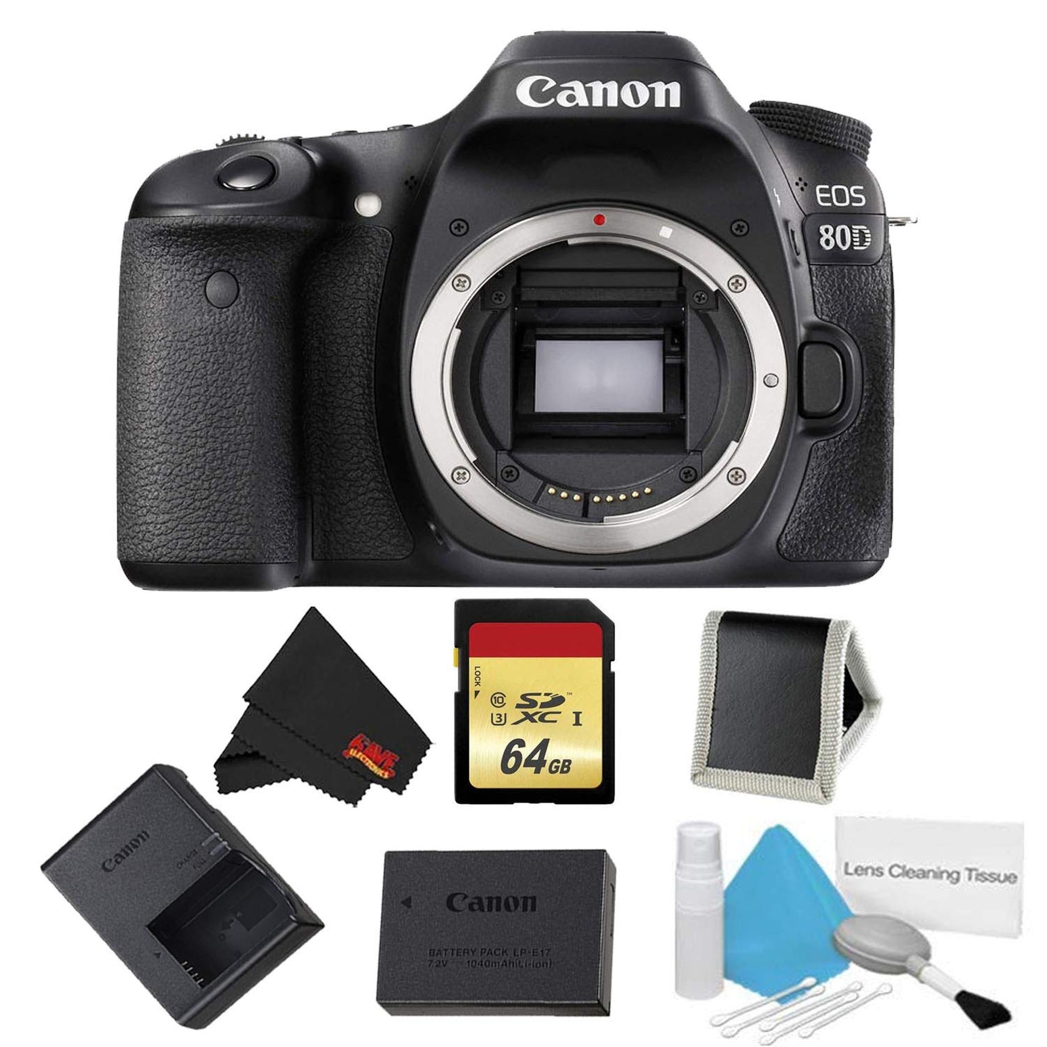 Canon EOS 80D DSLR Camera Body Only Memory Bundle International Model Canon