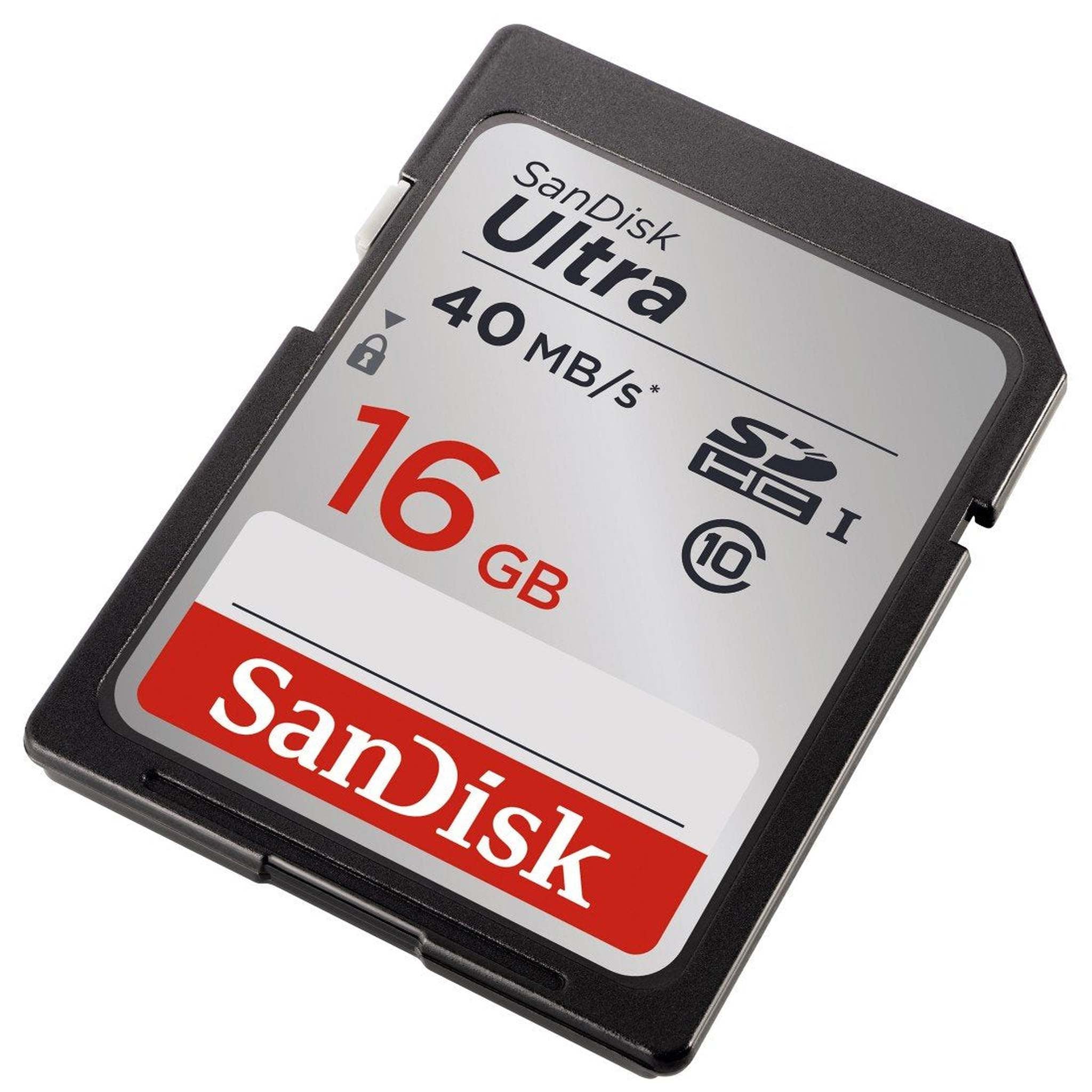 SanDisk Ultra 16GB Class 10 SDHC Memory Card Up To 40MB/s- SDSDUN-0016G-G46 Older Version SanDisk