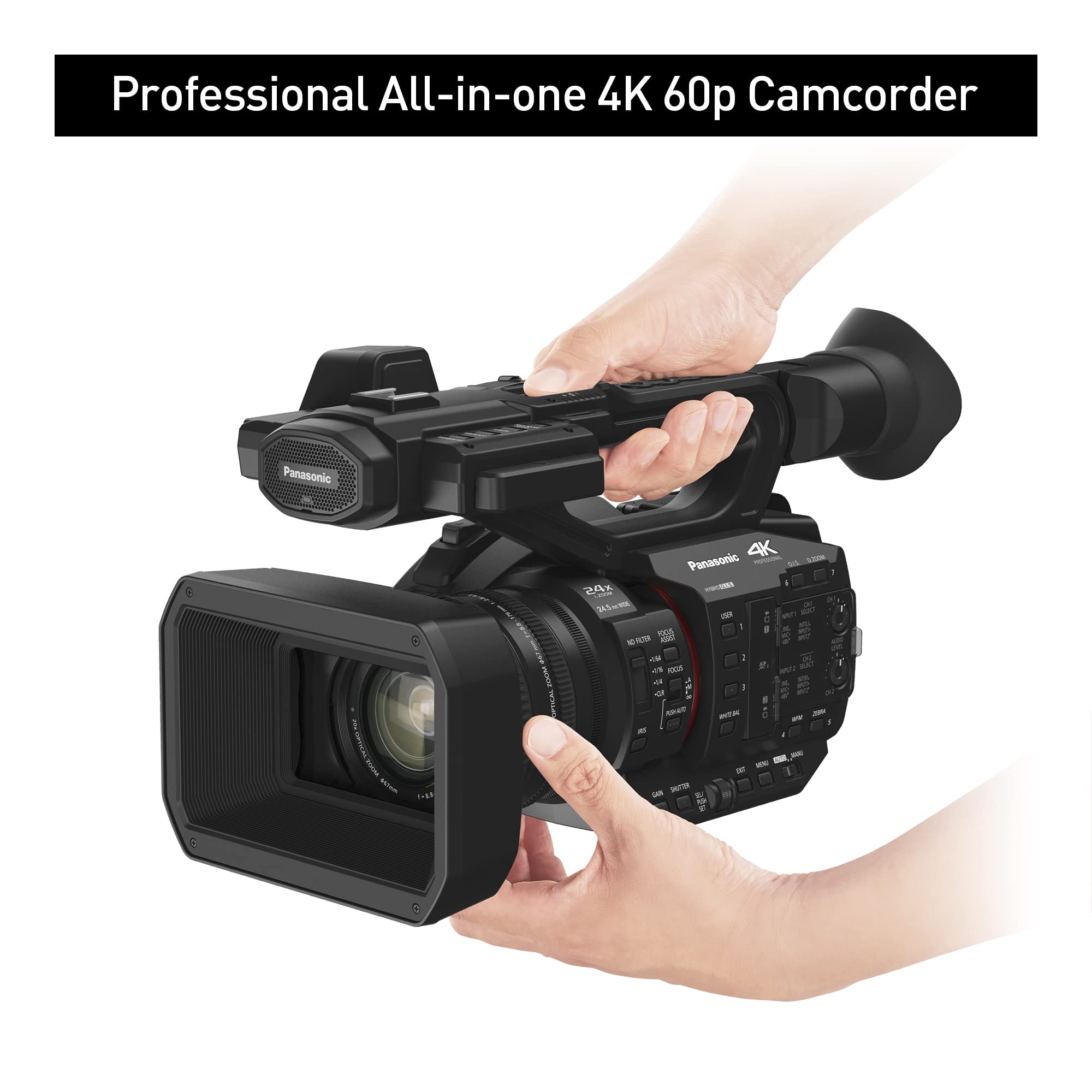 Panasonic HC-X20 Camcorder, 4K 60p, 1.0-inch Sensor, 24.5mm Wide-Angle Lens and Optical 20x Zoom Panasonic