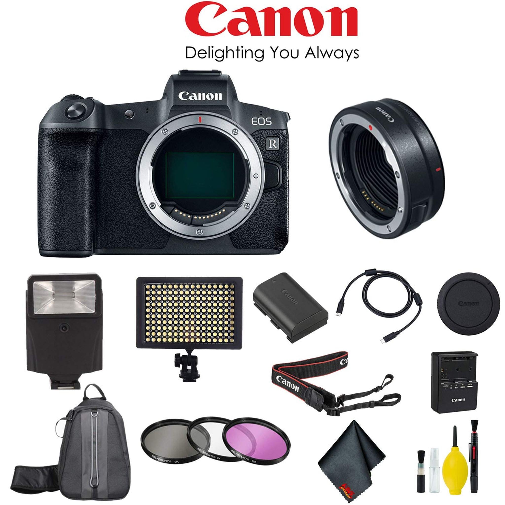 Canon EOS R Mirrorless Digital Camera with Mount Adapter EF-EOS R Kit, International - Daily Kit Canon