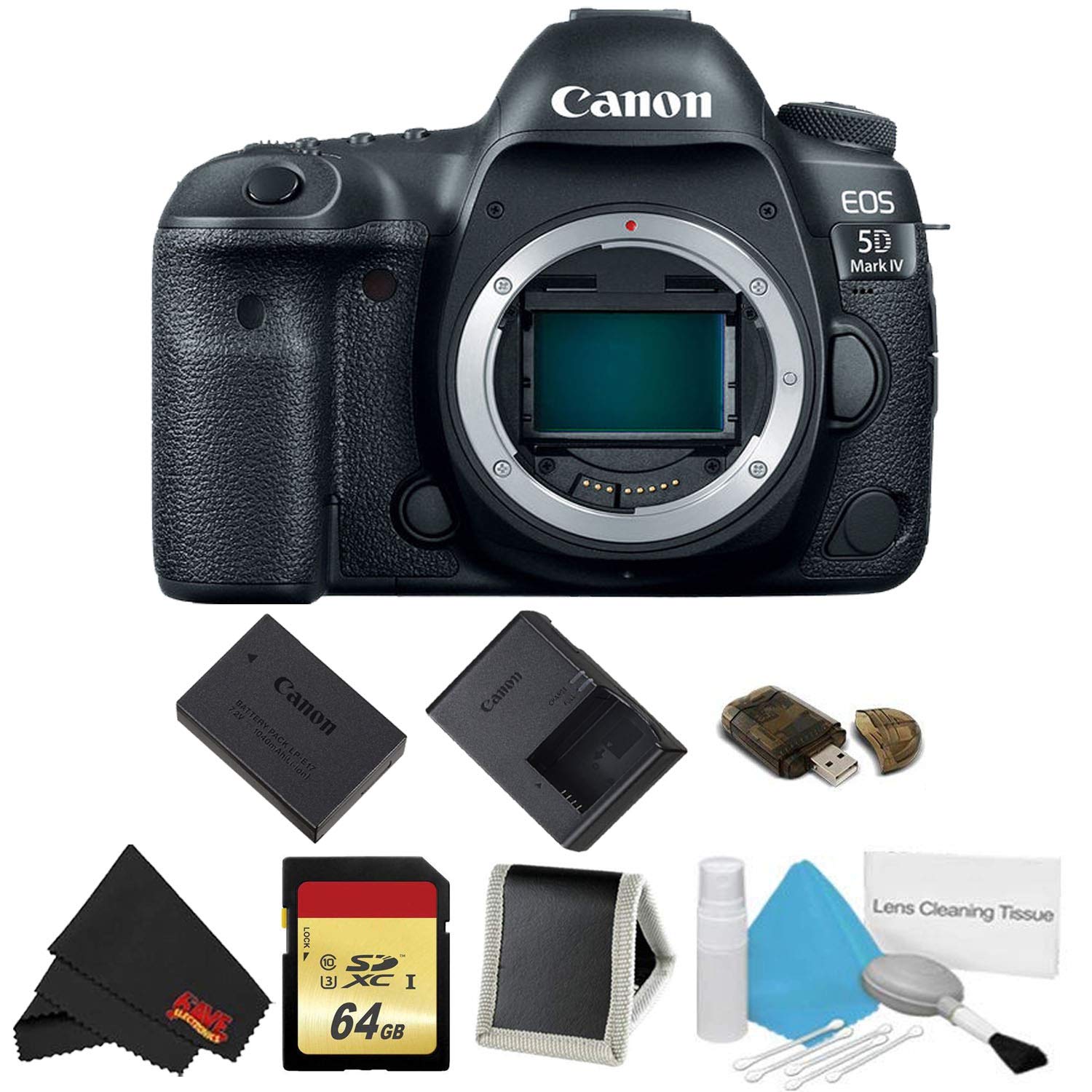 Canon EOS 5D Mark IV DSLR Camera Body Only Memory Accessory Kit - International Model Canon