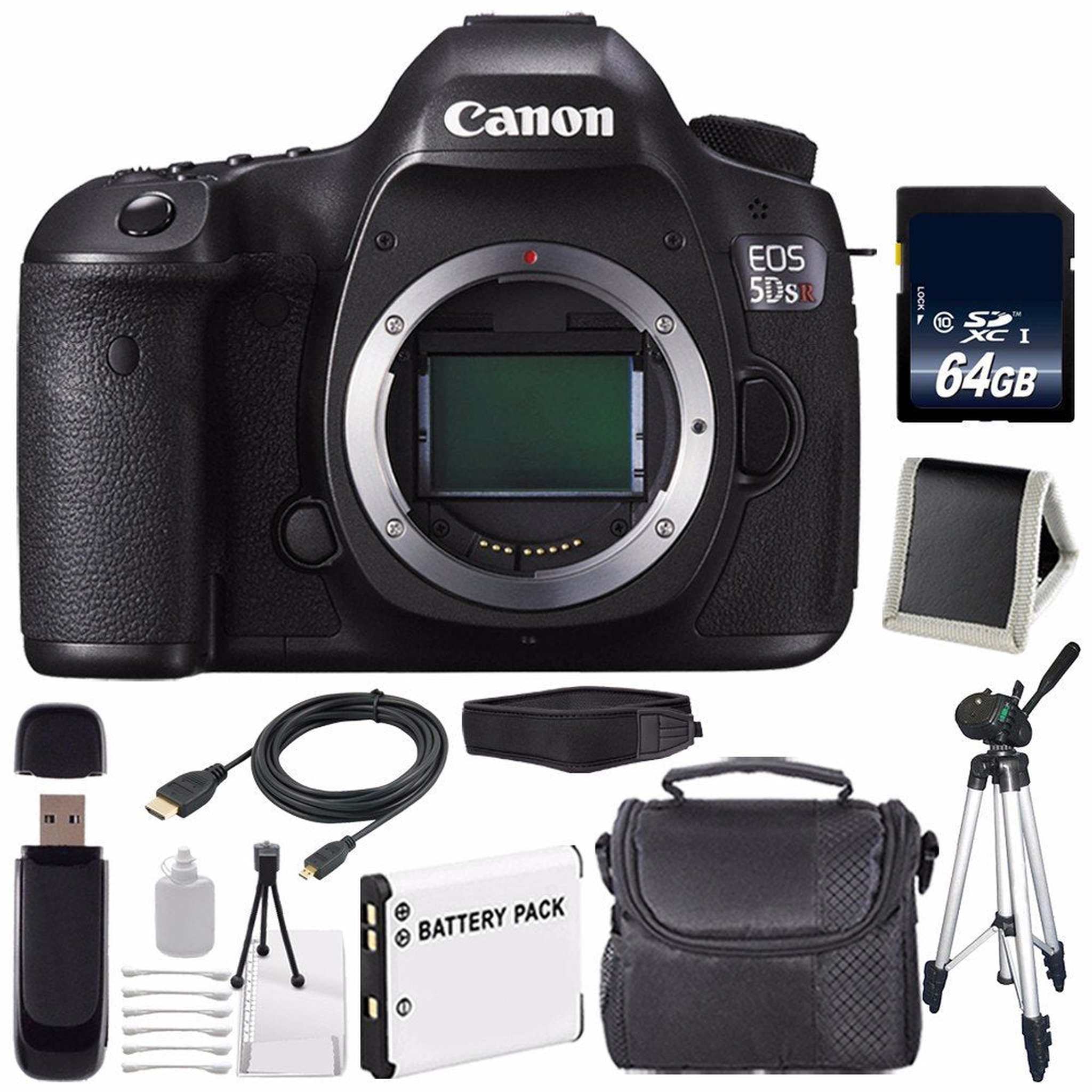 Canon EOS 5DS R DSLR Camera International Model 0582C002 + LP-E6 Battery + 64GB Memory Card Innovative Bundle Canon