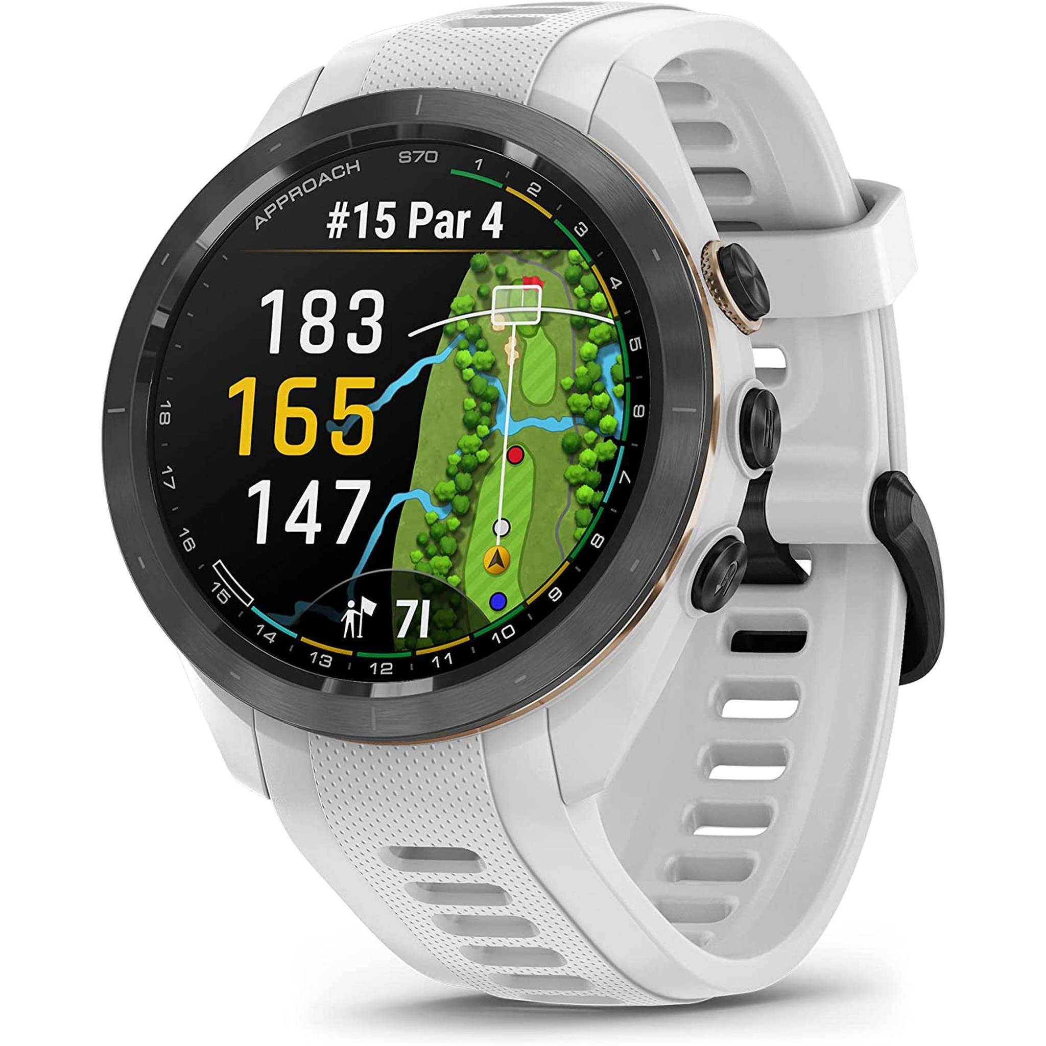 Garmin Approach S70, 42mm, Premium GPS Golf Watch, White Garmin