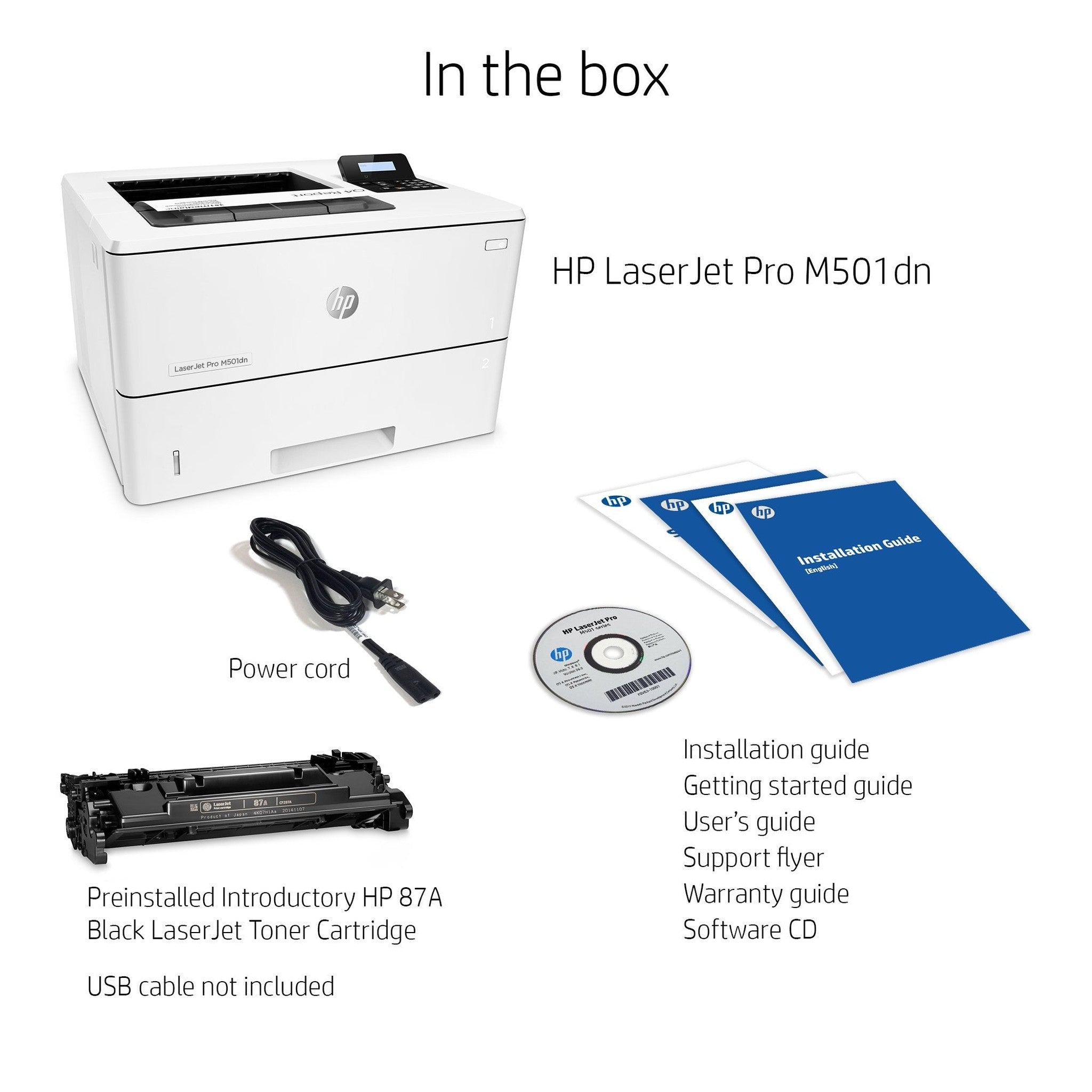 HP LaserJet Pro M501dn Black-and-White Laser Printer HP