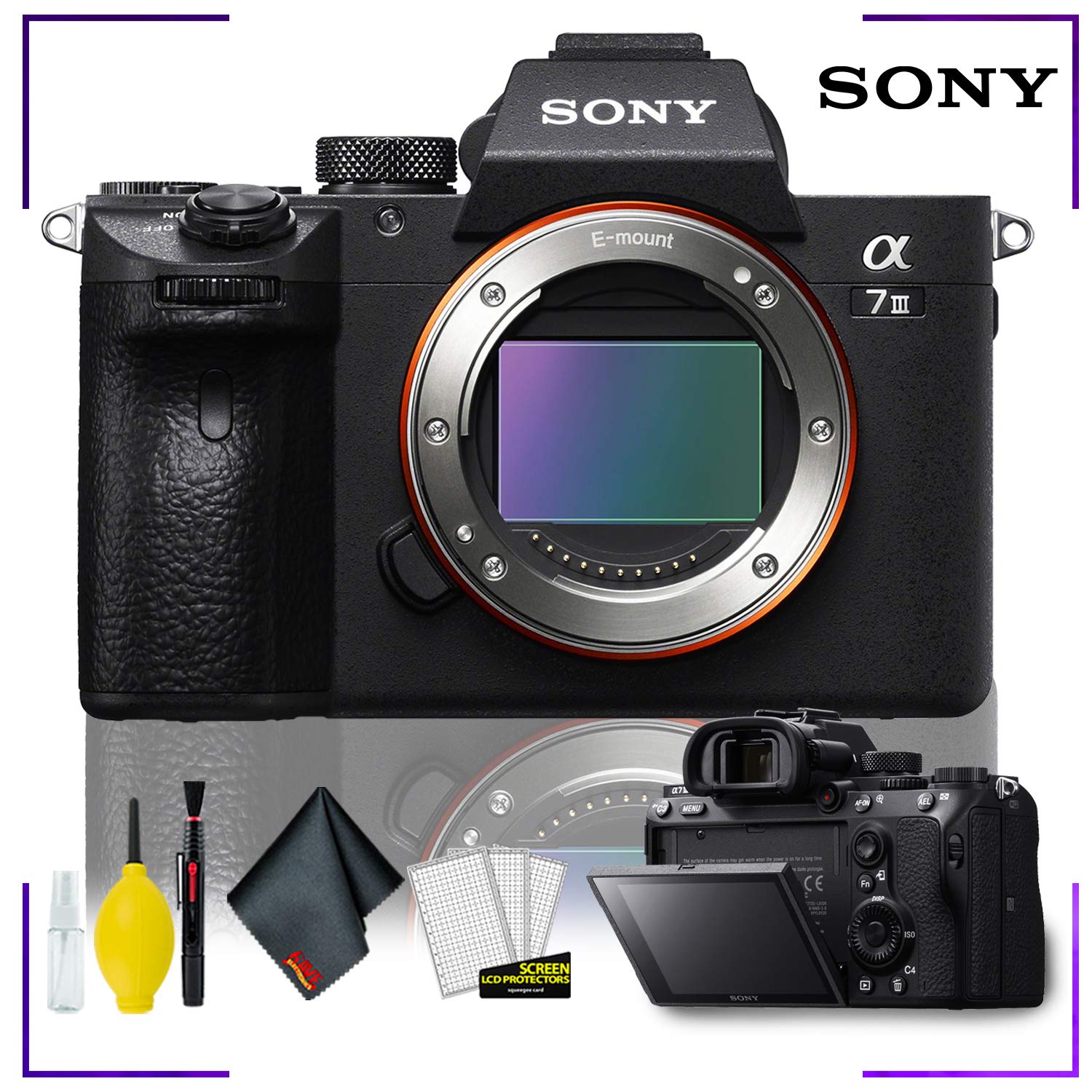 Sony Alpha a7 III Mirrorless Digital Camera Body Only with Camera Cleaning Kit Bundle Sony