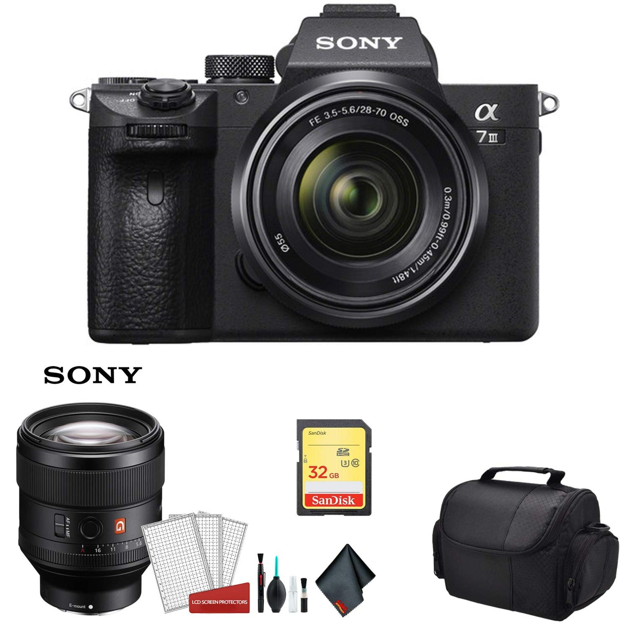 Sony Alpha a7 III Full Frame Mirrorless Digital Camera with 28-70mm Lens ILCE7M3K/B - Bundle Kit with Sony FE 85mm f/1.4 Sony