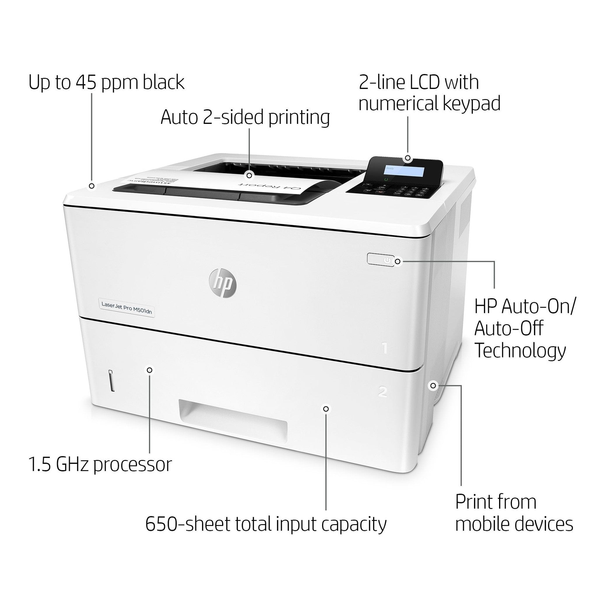 HP LaserJet Pro M501dn Black-and-White Laser Printer HP