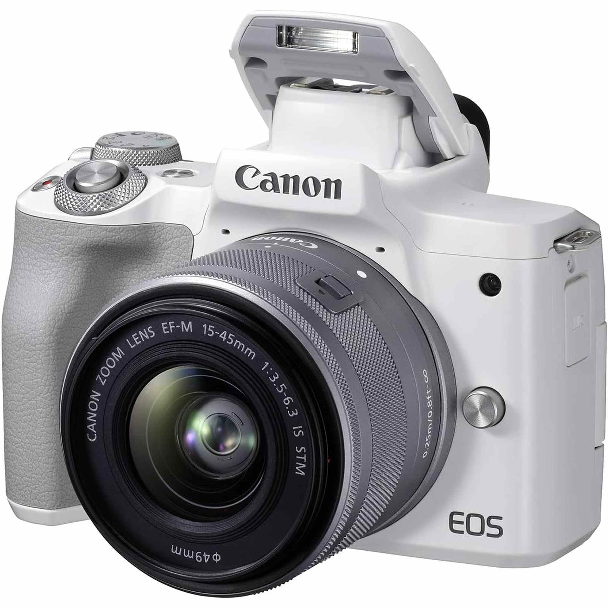 Canon EOS M50 Mark II + EF-M 15-45mm is STM Kit White Canon