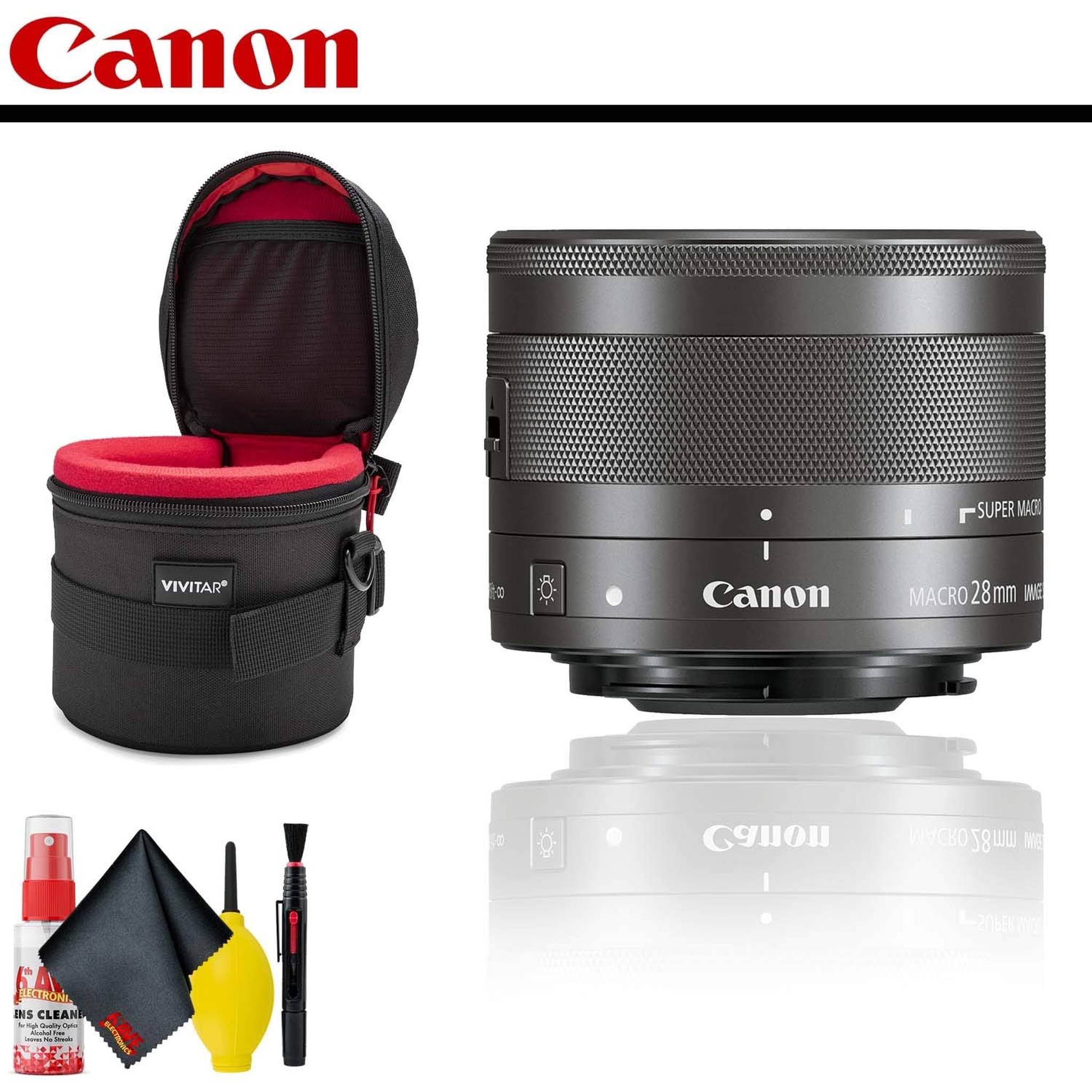 Canon EF-M 28mm f/3.5 Macro IS STM Lens With Lens Case AND Cleaning Kit Canon