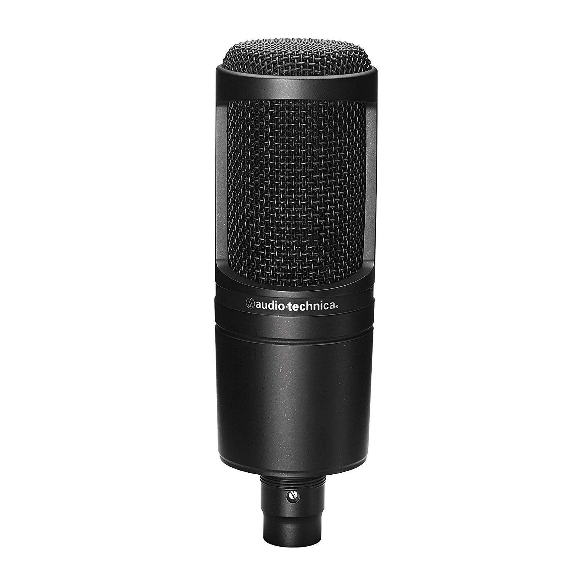 Audio-Technica AT2020 Cardioid Condenser Microphone With 6Ave Cleaning Kit, Carrying Case AND 1-Year Extended Warranty Audio-Technica