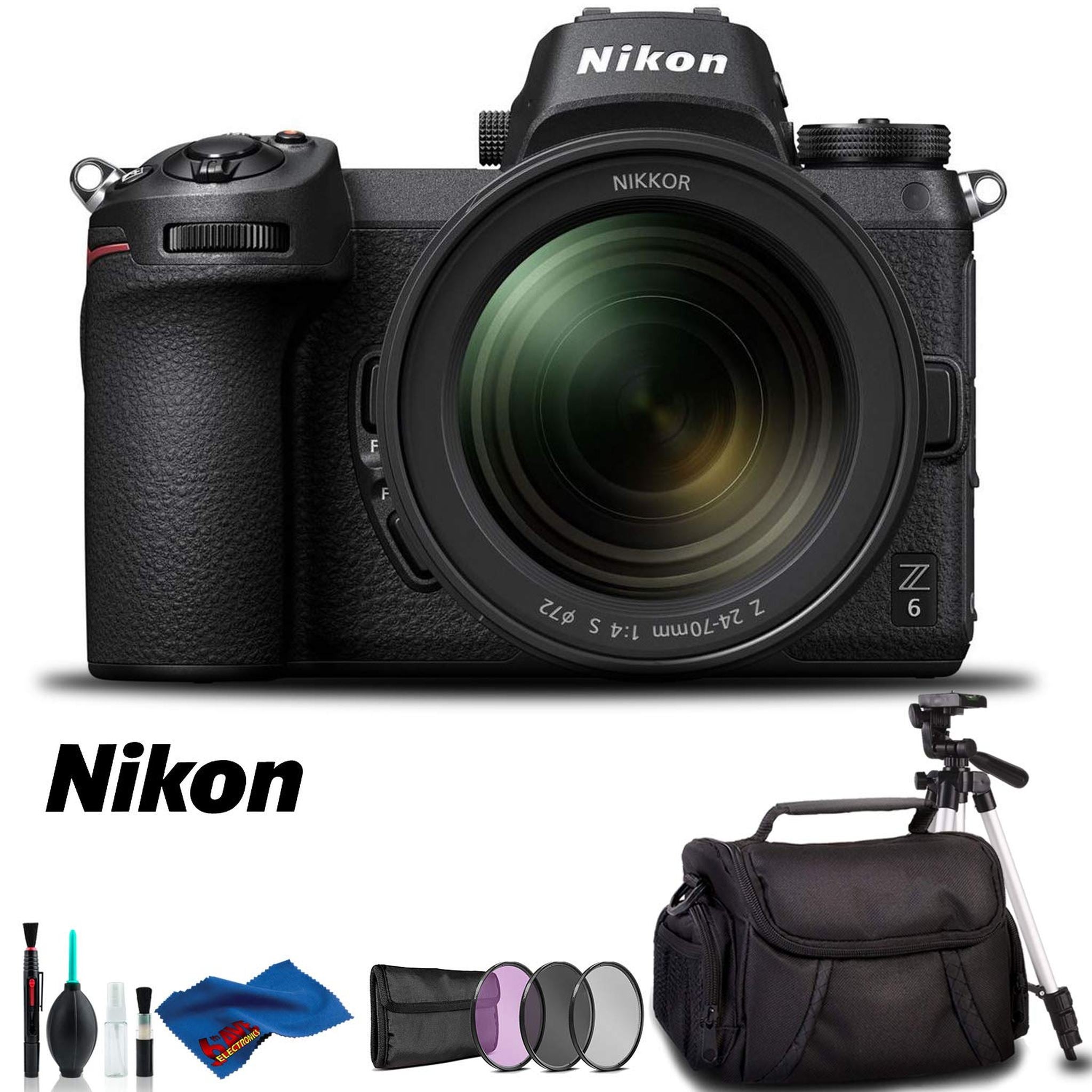 Nikon Z 6 Mirrorless Digital Camera with 24-70mm Lens, Case, and Tripod Kit International Model Nikon