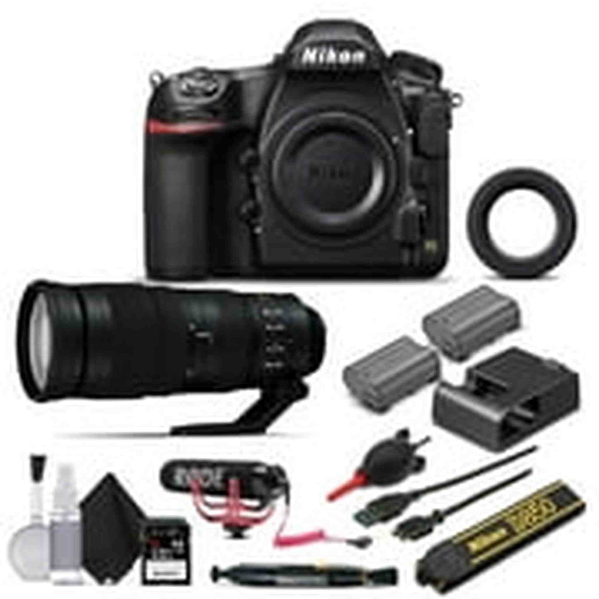 Nikon D850 Digital SLR Camera W/ Nikon AF-S FX NIKKOR 200-500mm f/5.6E ED Lens, 64GB Memory Card, Soft Bag, Rode Mic, Extra Battery, Plus 2 Year Warranty. Intl Model Nikon