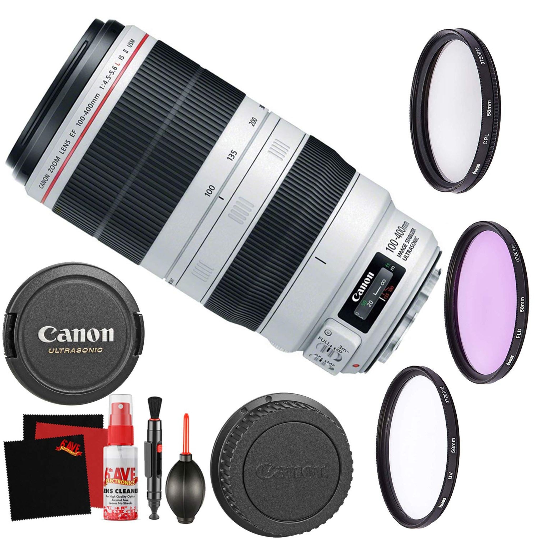 Canon EF 100-400mm f/4.5-5.6L is II USM Lens Accessory Bundle International Model Canon