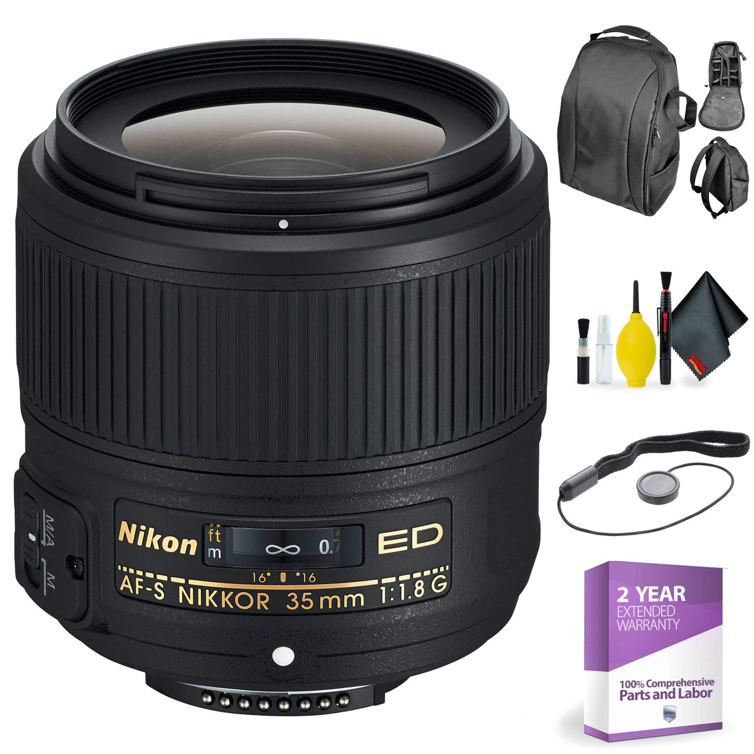 Nikon 35MM f/1.8G AF-S ED Lens + Deluxe Lens Cleaning Kit Nikon