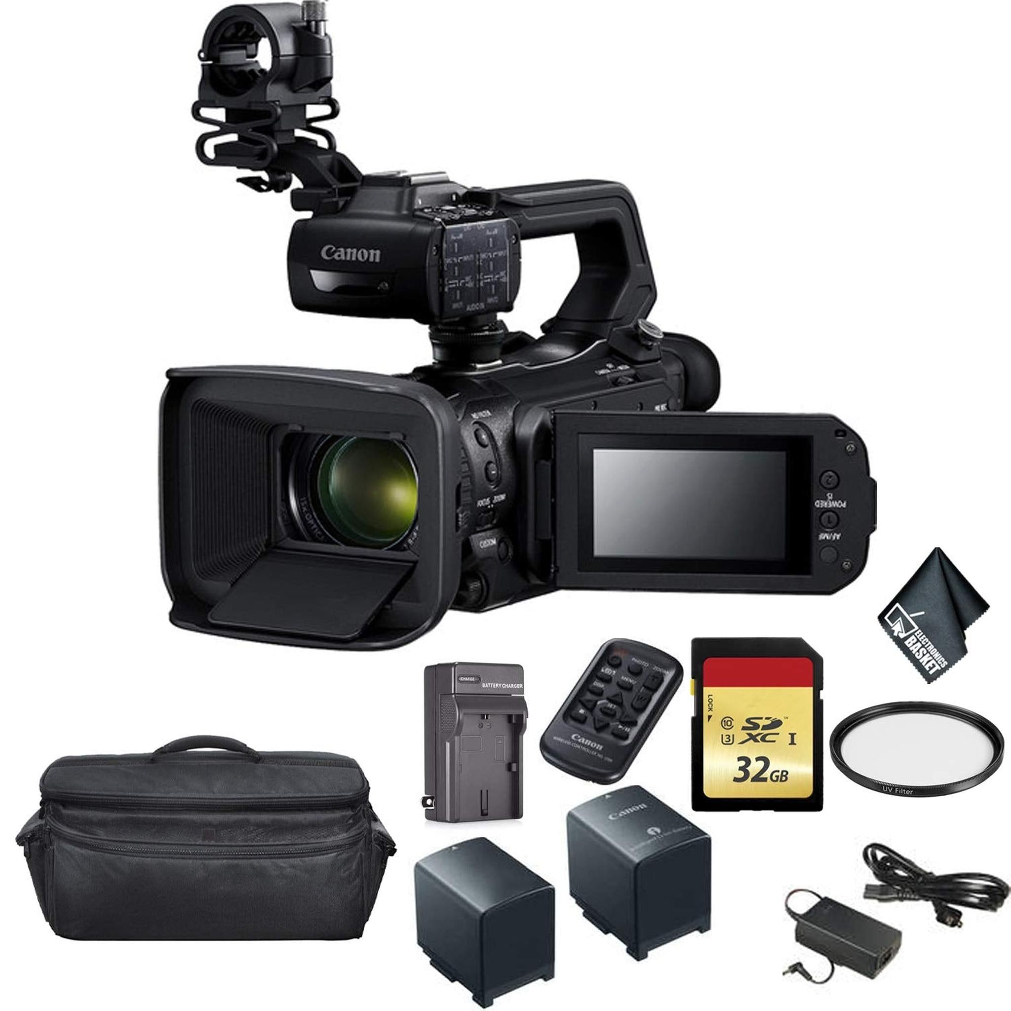 Canon XA50 Professional UHD 4K Camcorder Bundle with Spare Battery + 32GB Memory Card + Carrying Case + UV Filter + More Canon