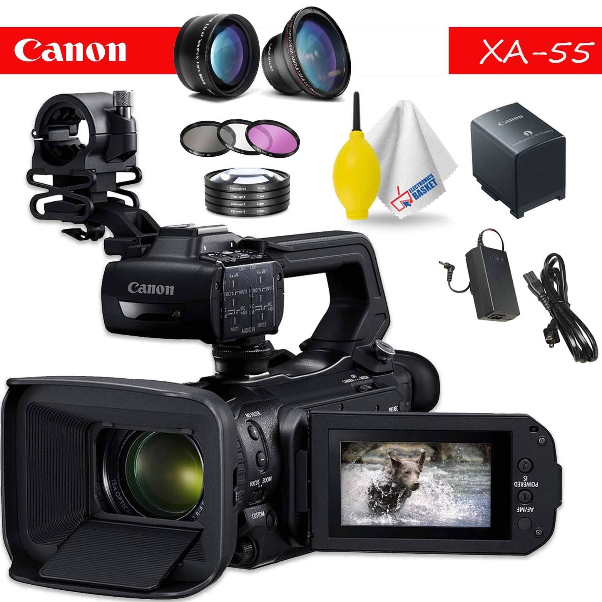 Canon XA55 Professional UHD 4K Camcorder Intermediate Accessory Bundle Canon