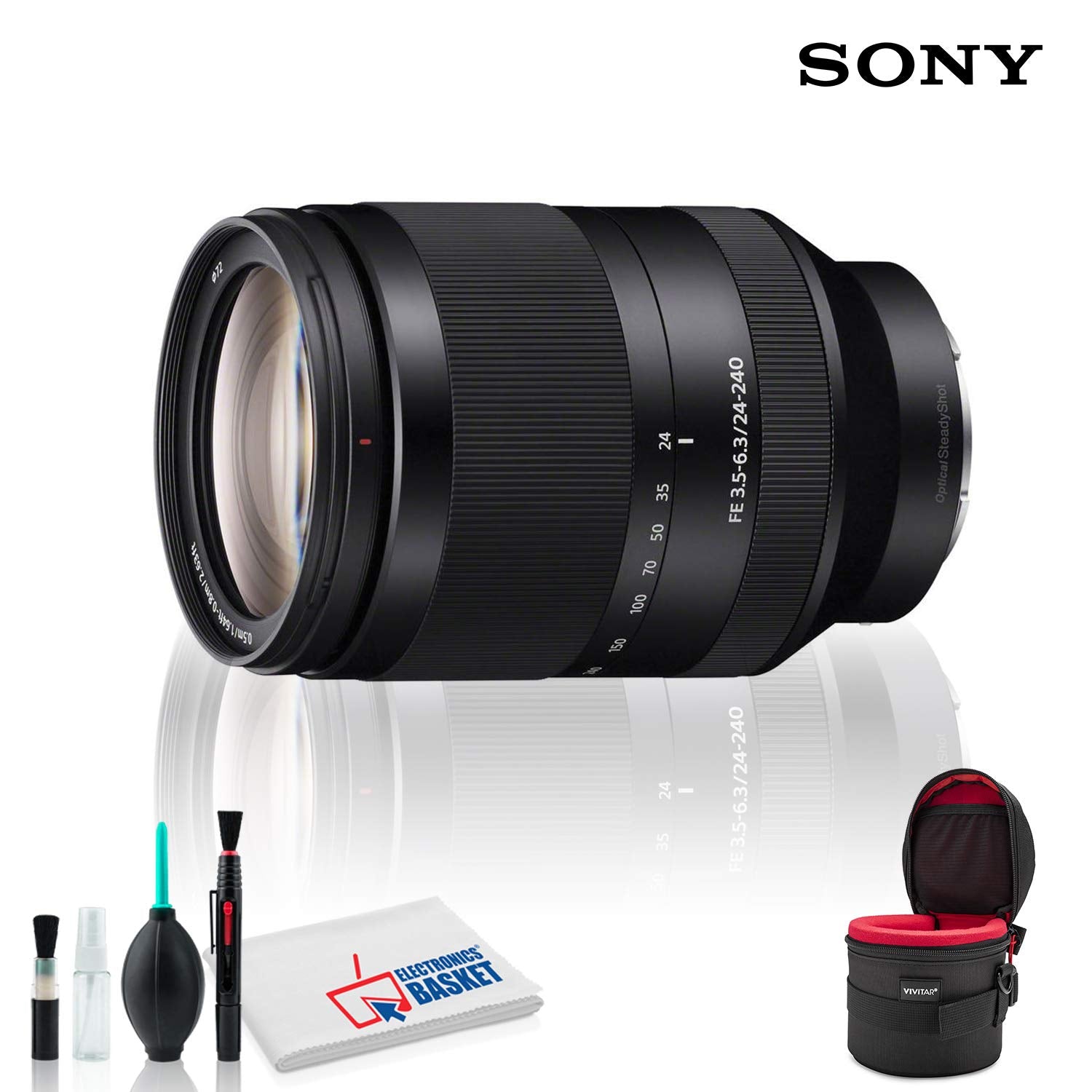 SONY SEL FE 24-240 f/3.5-6.3 OSS Lens Intl Model with Cleaning Kit and Padded Lens Case Sony