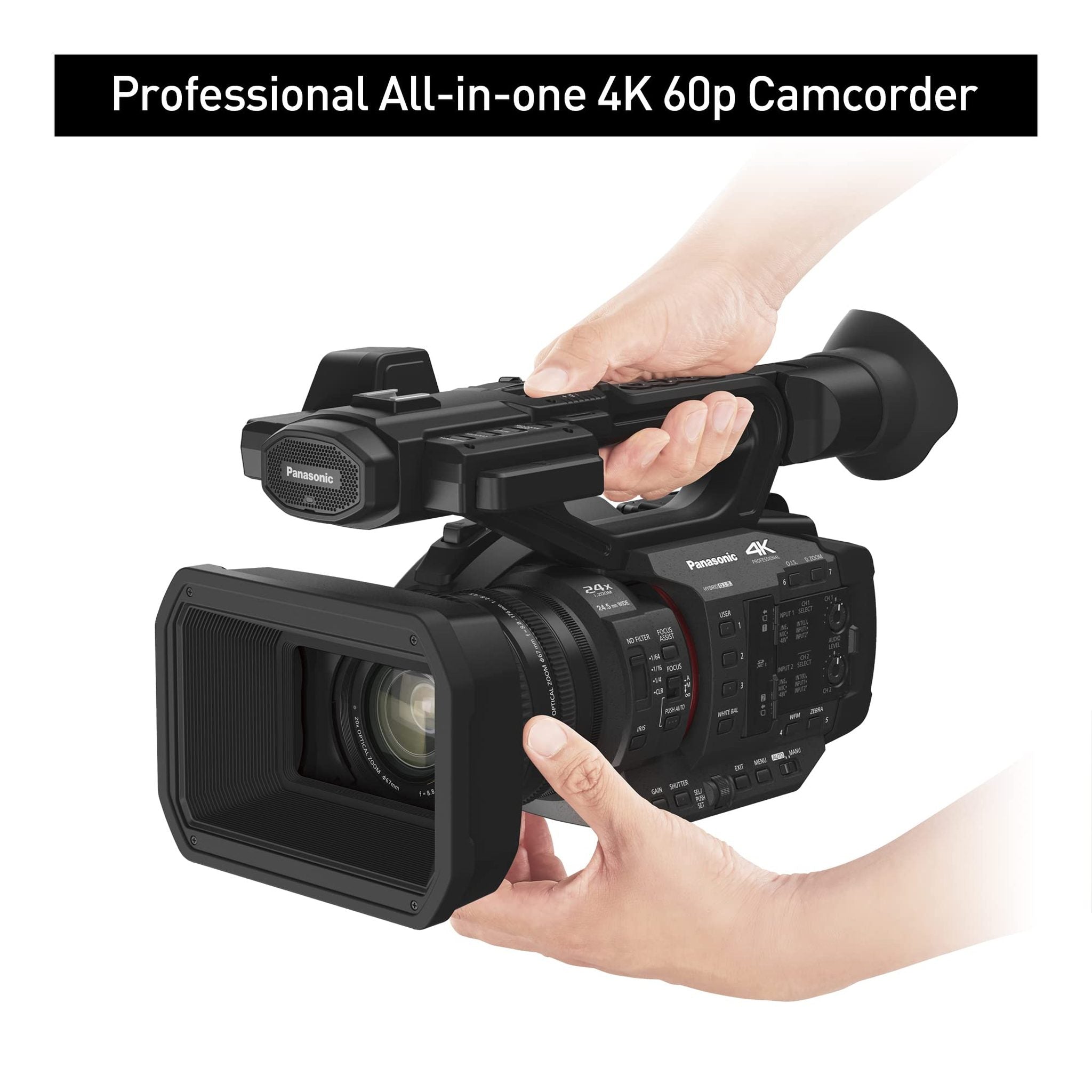 Professional Camcorder X2, 24.5mm Wide-Angle Lens, 13-stop V-Log Panasonic