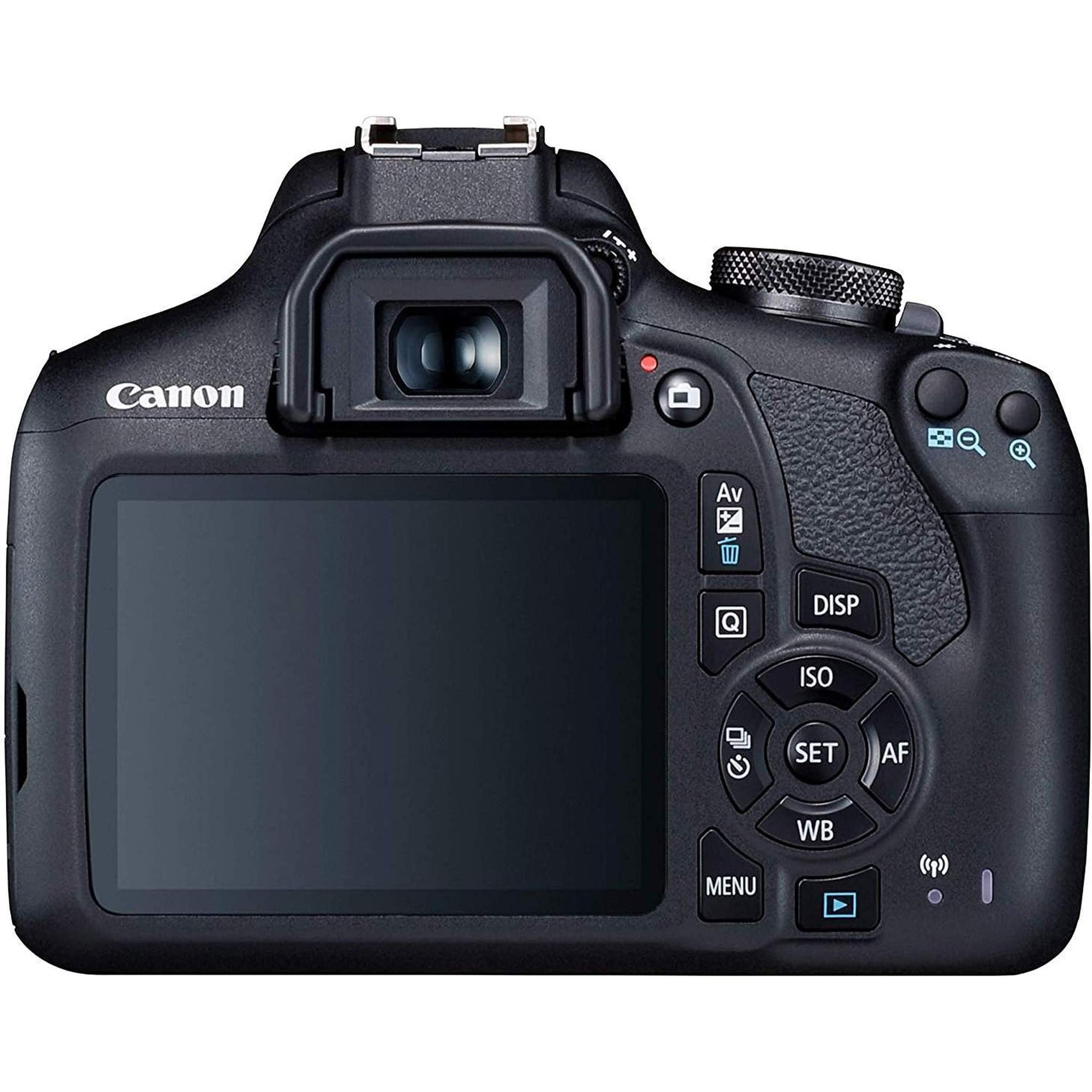 Canon EOS 2000D DSLR Camera with EF-S 18-55 mm f/3.5-5.6 III Lens Intl Model with Memory Kit, Mic, LED Light, and More Canon