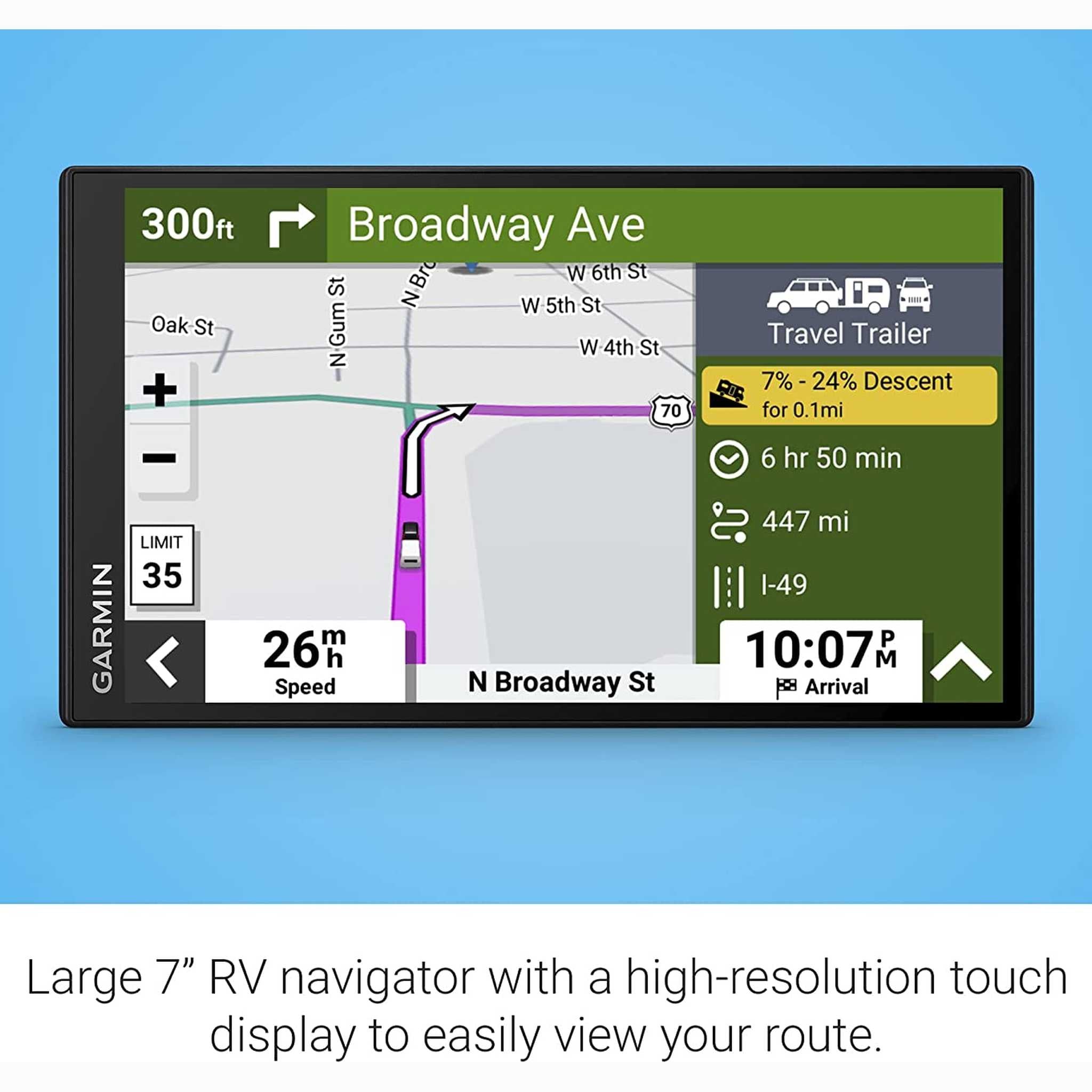 Garmin RV 795 GPS Navigation for RV's with 6Ave Travel Pack Bundle Garmin