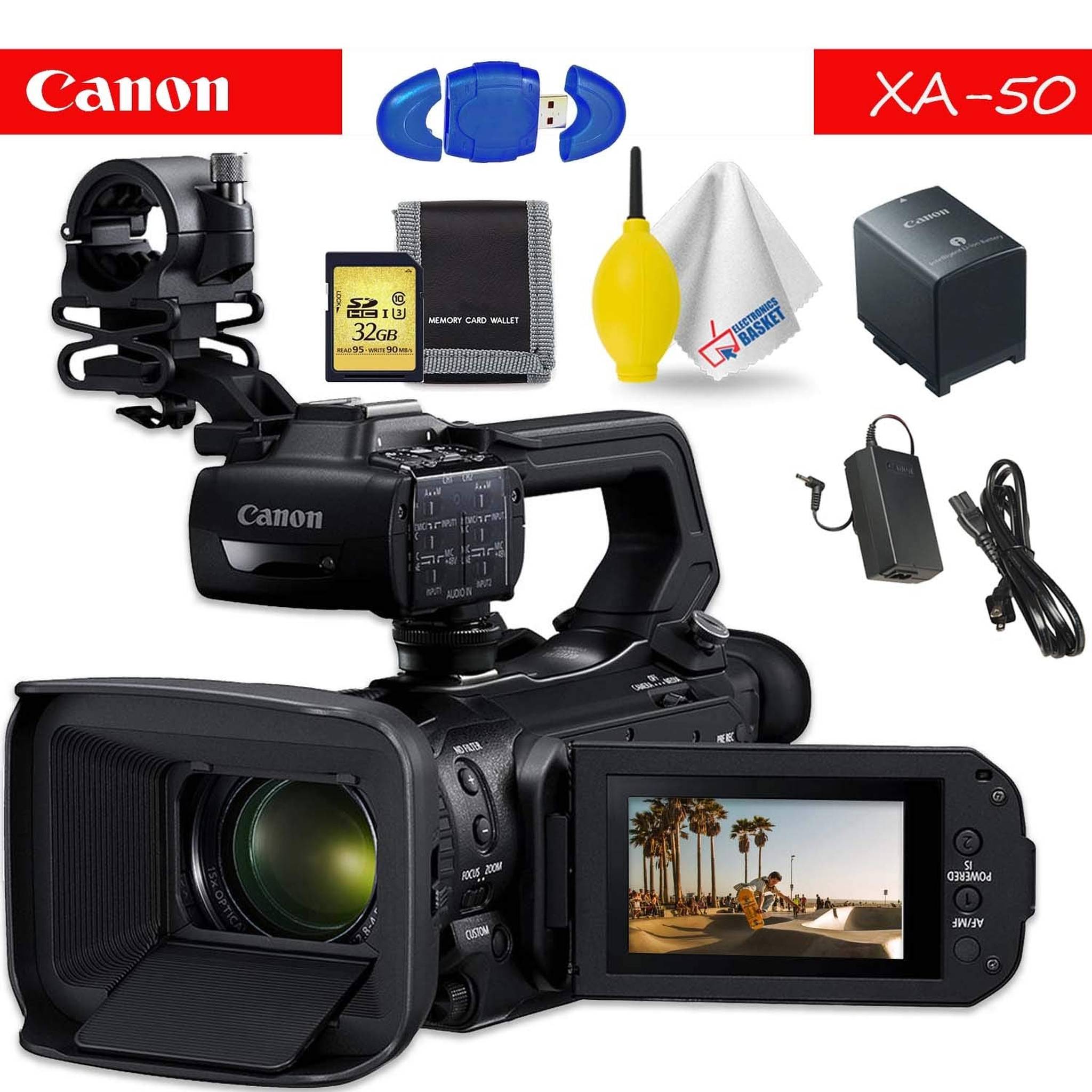 Canon XA50 Professional UHD 4K Camcorder Standard Accessory Bundle Canon