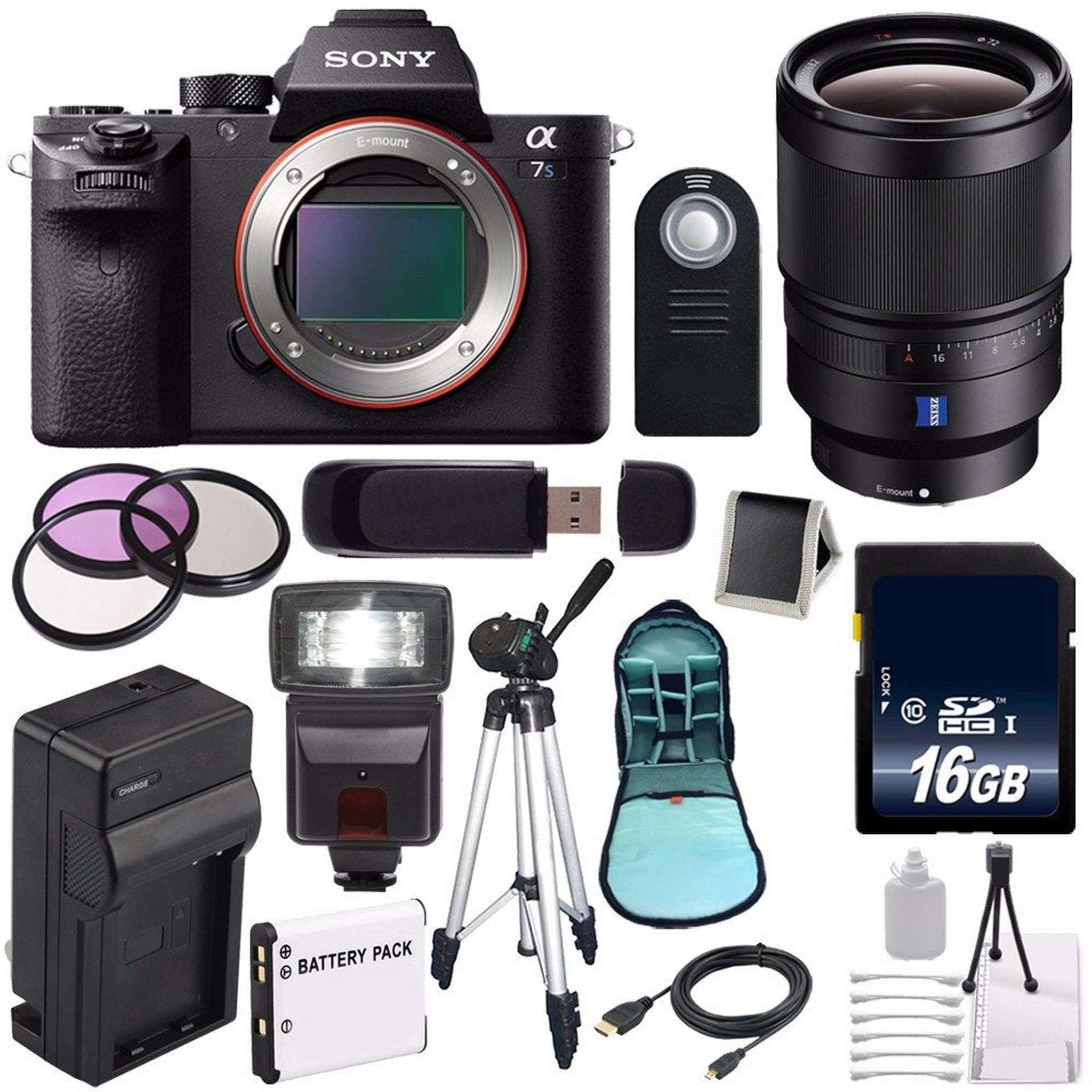 Sony Alpha a7S II a7S Mark II a7SII ILCE7SM2/B Mirrorless Digital Camera International Model + Sony Distagon T FE 35mm Lens Bundle Sony