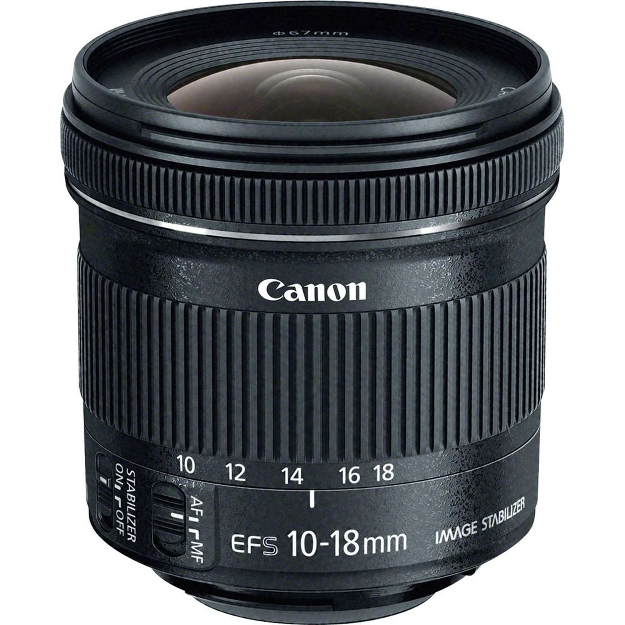 Canon EF-S 10-18mm f.4.5-5.6 is STM Lens International Model + 4.5 inch Vivitar Premium Lens Case + Cleaning Kit Canon