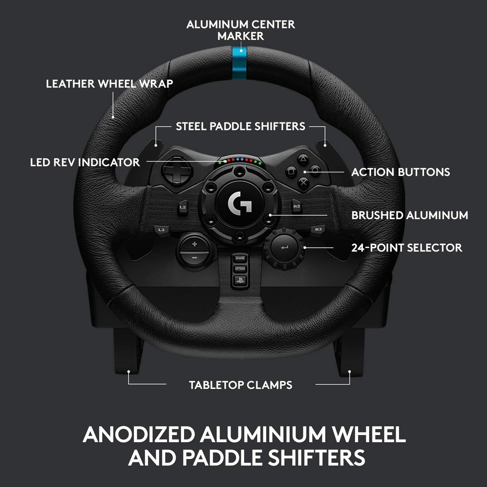 Logitech G923 Racing Wheel and Pedals For PC, PS4, PS5 with Accessories Logitech