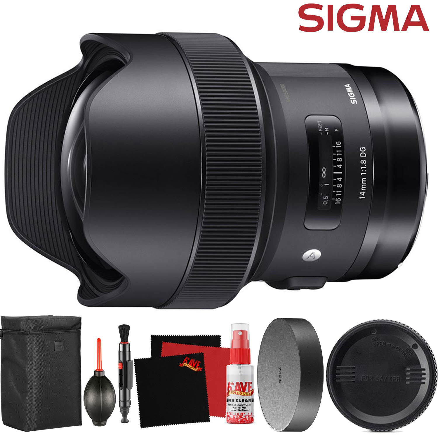 Sigma 14mm f/1.8 DG HSM Art Lens for Sony E 450965 and Cleaning Accessories Bundle Sigma