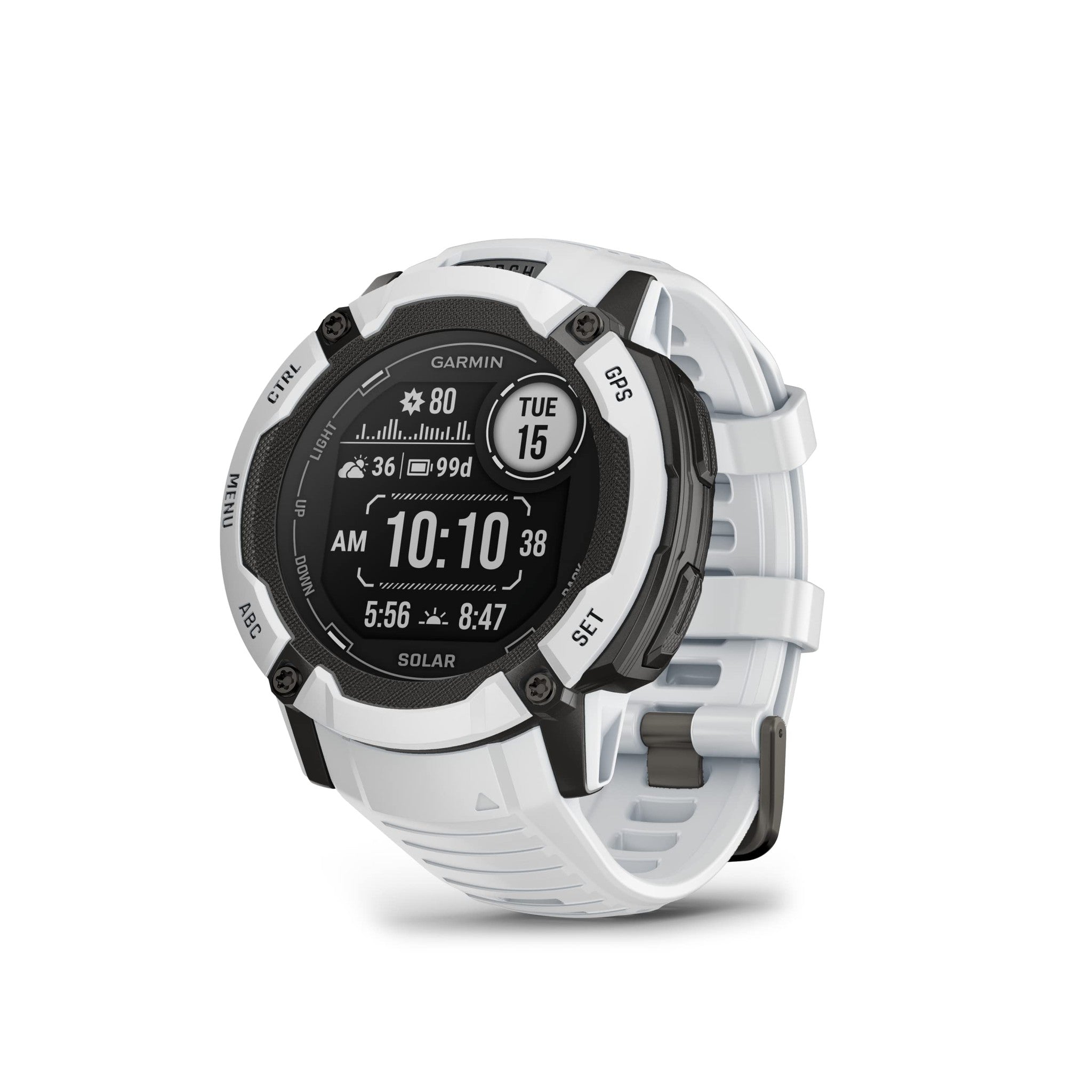 Garmin Instinct 2X Solar, Rugged GPS Smartwatch, Whitestone Garmin