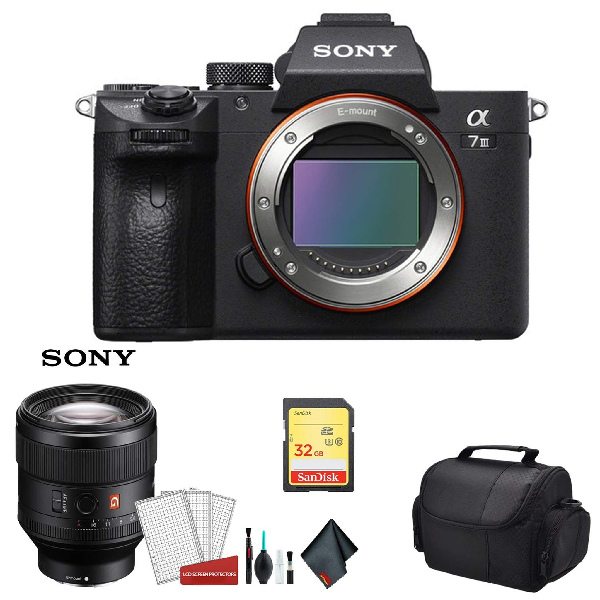 Sony Alpha a7 III Full Frame Mirrorless Digital Camera Body Only ILCE7M3/B - Bundle Kit with Sony FE 85mm f/1.4 GM Len Sony