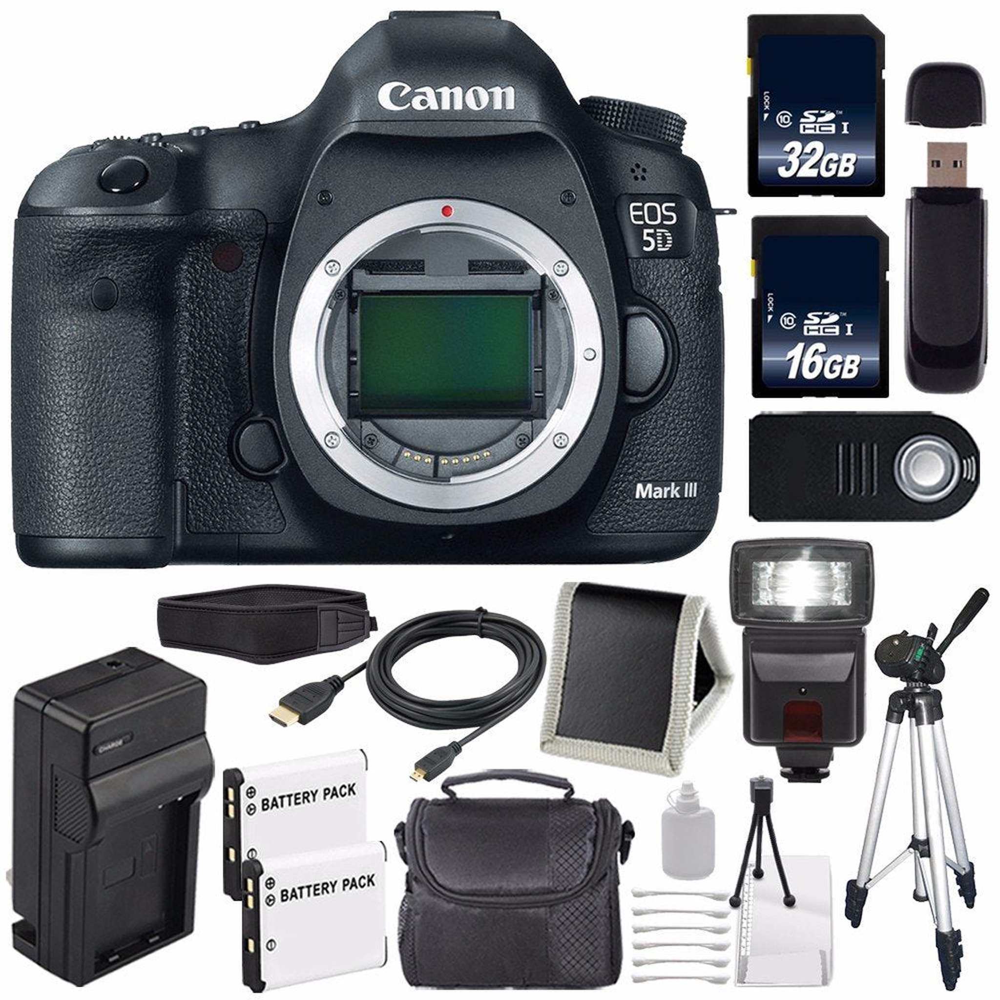 Canon EOD 5D III Digital Camera International Model + LP-E6 Battery + 32GB Card + 16GB Card Bundle Canon