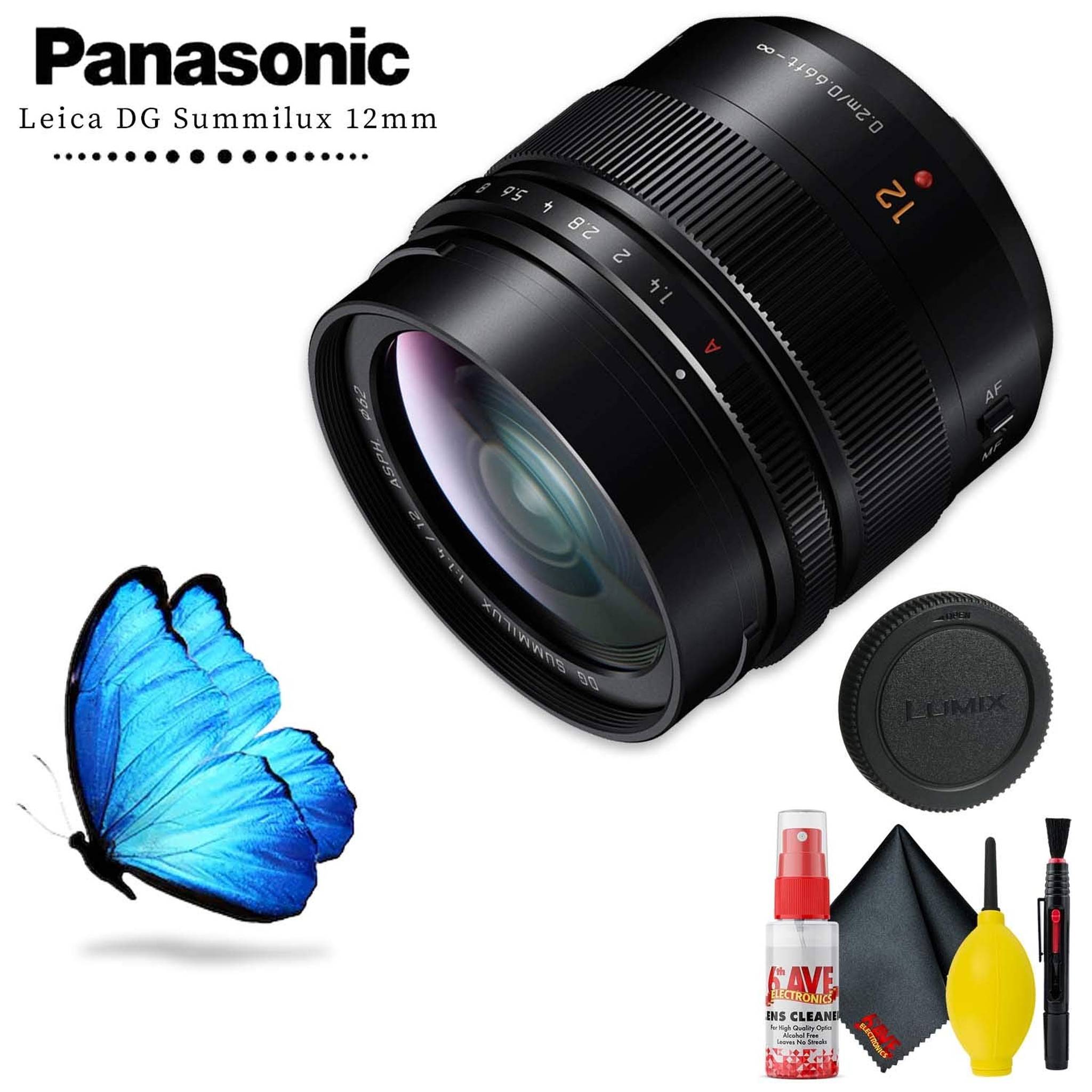 Panasonic Leica DG Summilux 12mm f/1.4 ASPH. Lens With Cleaning Kit Panasonic