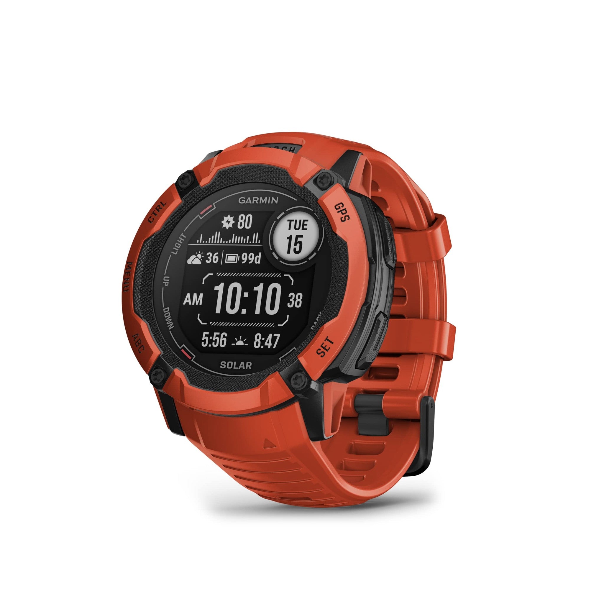 Garmin Instinct 2X Solar, Rugged GPS Smartwatch, Flame Red Garmin