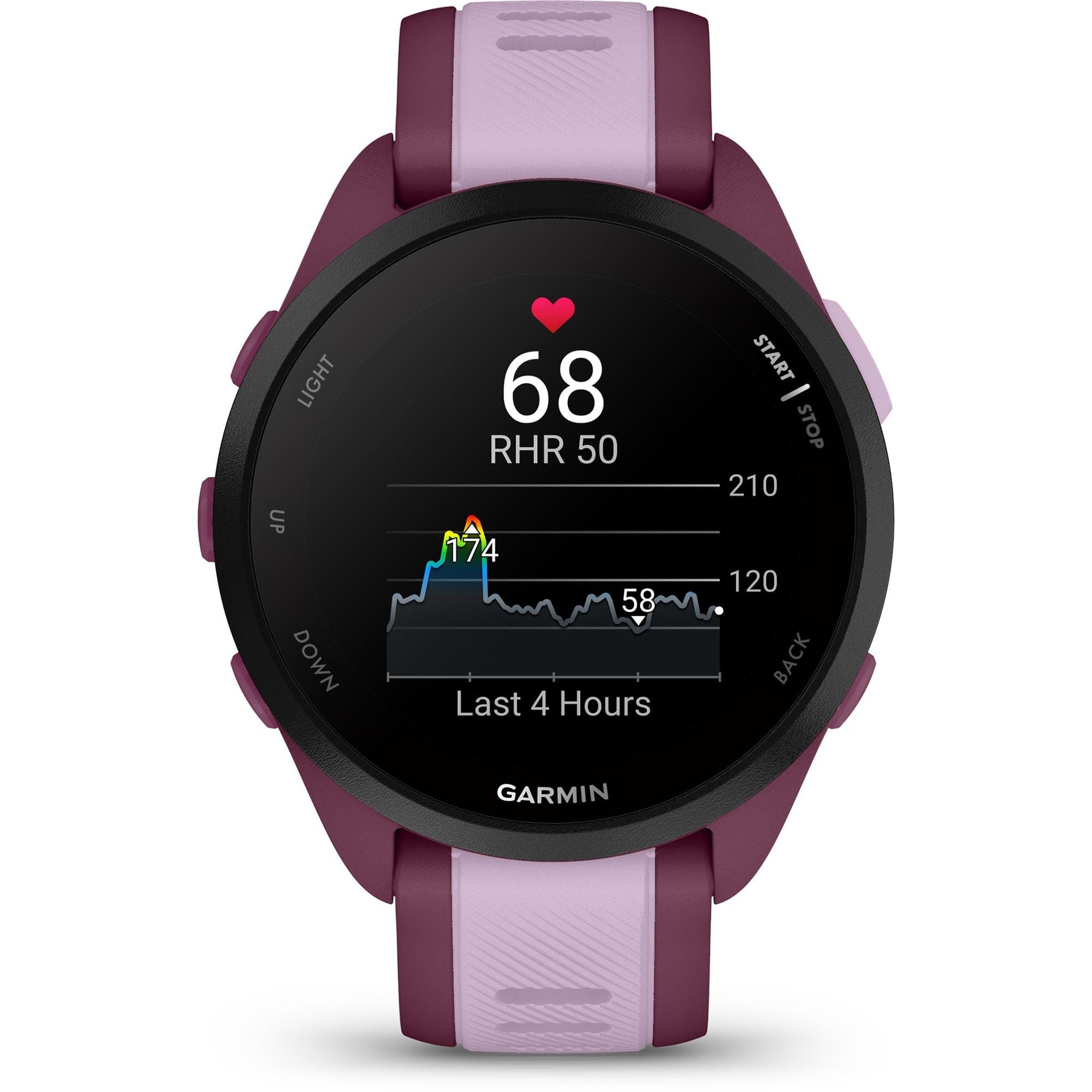 Garmin Forerunner 165 Music, Running Smartwatch, Colorful AMOLED Display, Training Metrics and Recovery Insights, Music on Your Wrist, Berry Garmin