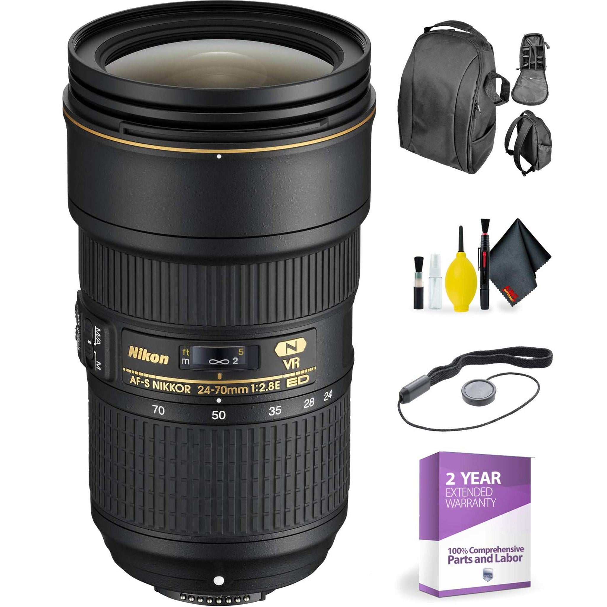 Nikon AF-S NIKKOR 24-70mm f/2.8E ED VR + Deluxe Lens Cleaning Kit Bundle Nikon