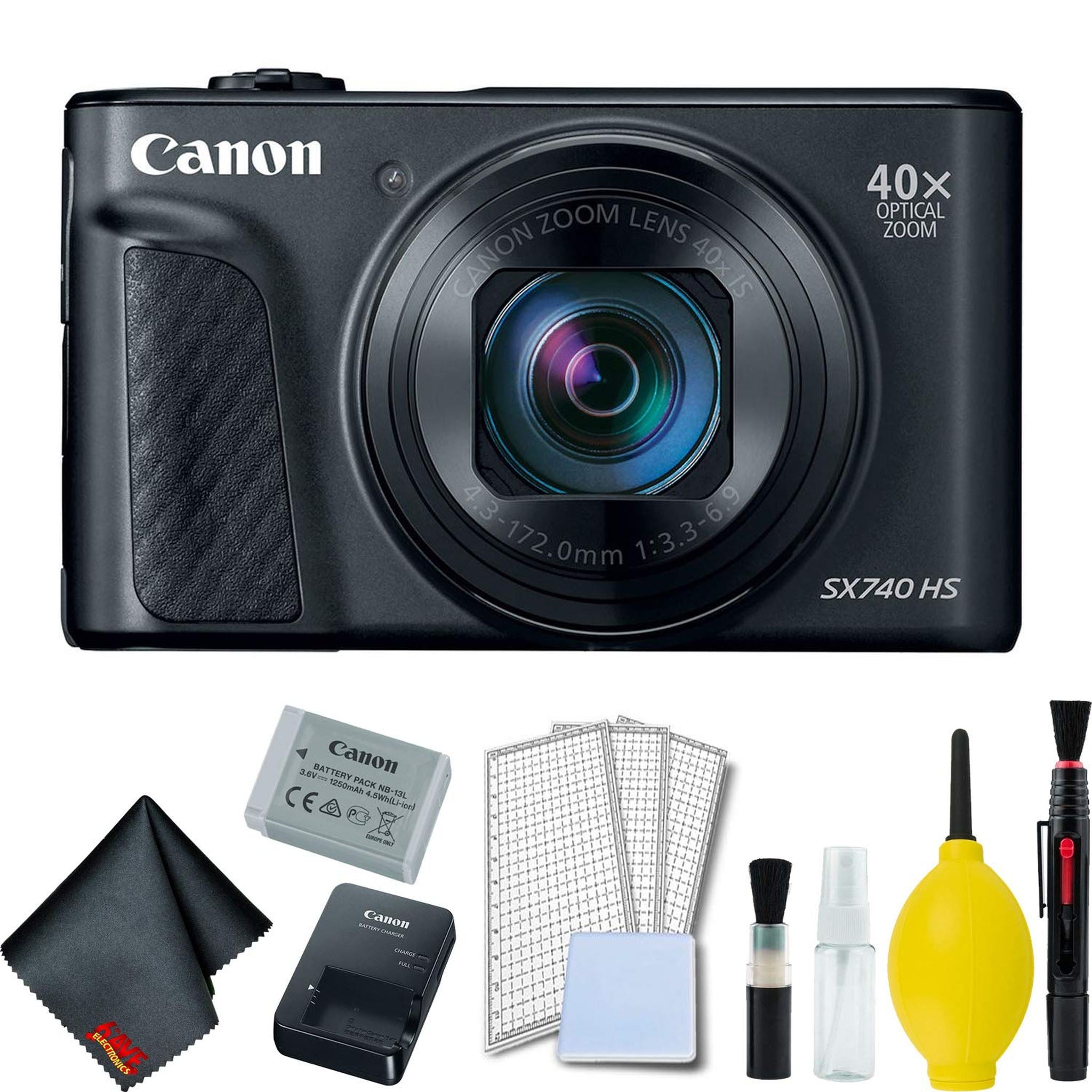 Canon PowerShot SX740 HS Digital Camera Black Basic Bundle - International Model Canon