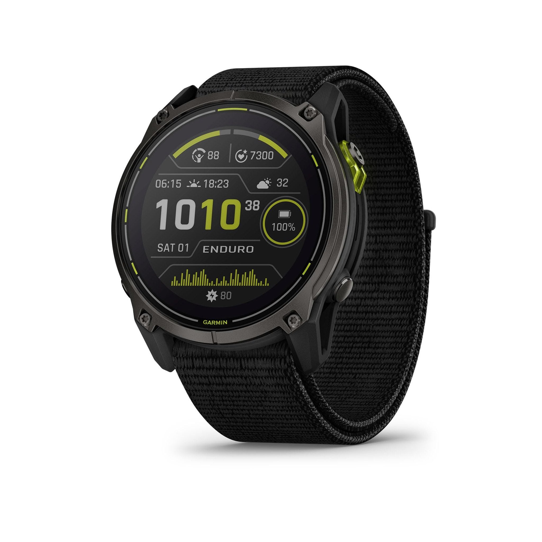 Garmin Enduro™ 3 - 51 mm, Solar, Sapphire, Ultraperformance GPS Smartwatch, Extreme Battery Life, Detailed Mapping, Built-in LED Flashlight, Carbon Gray DLC Titanium with Black UltraFit Nylon Strap Garmin